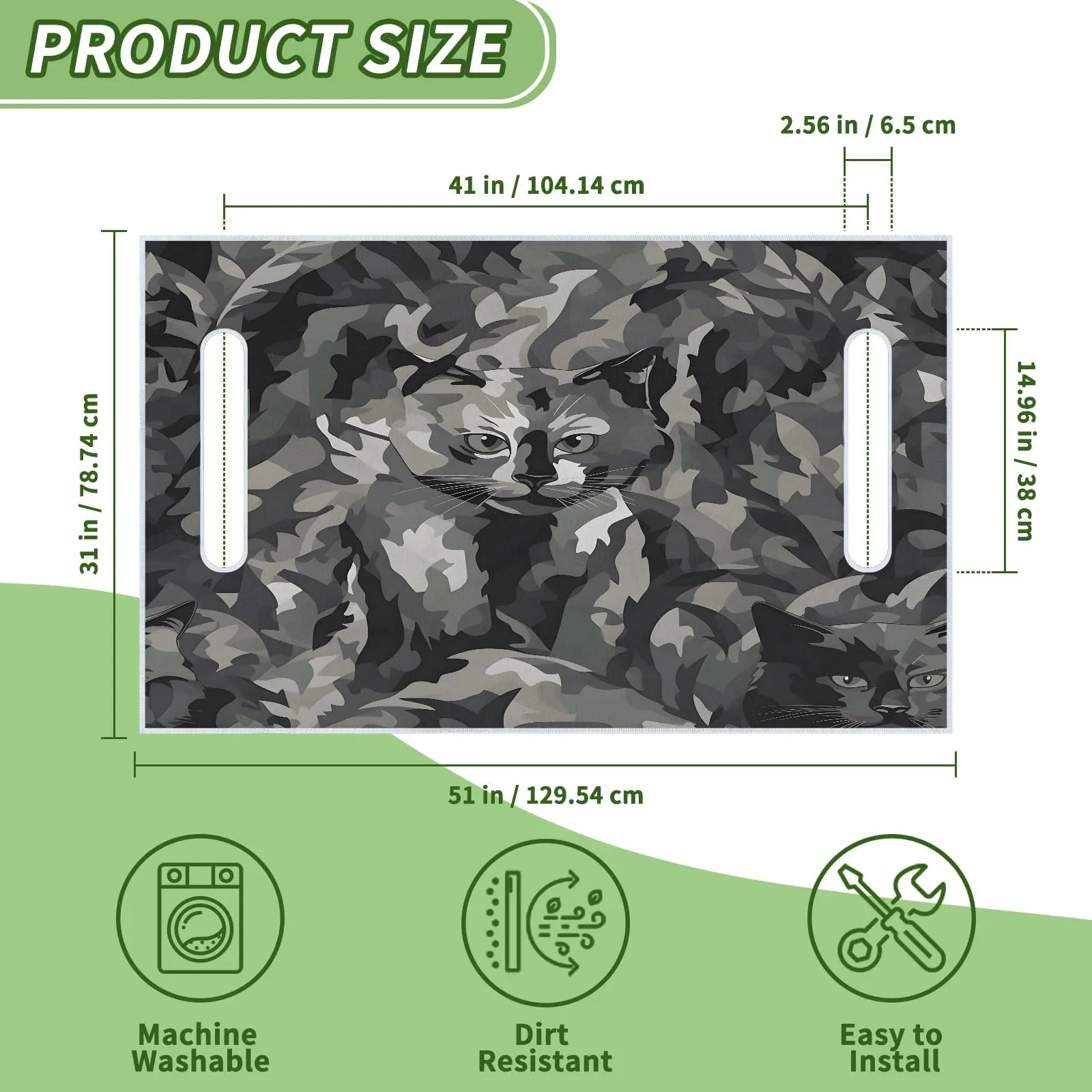Tiveruda Camouflage Golf Cart Seat Cover, 51 x 31 in image 2