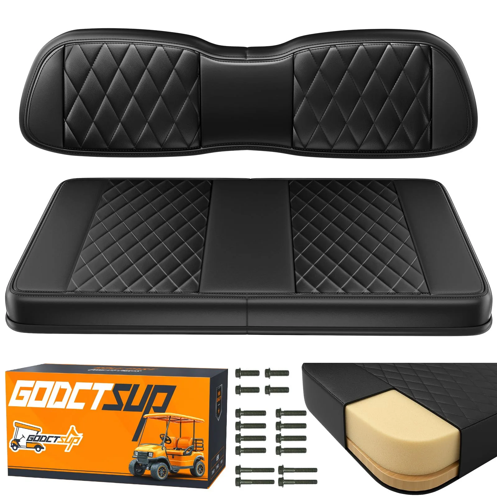 GODCTSUP Front Seat Cushions for Club Car DS