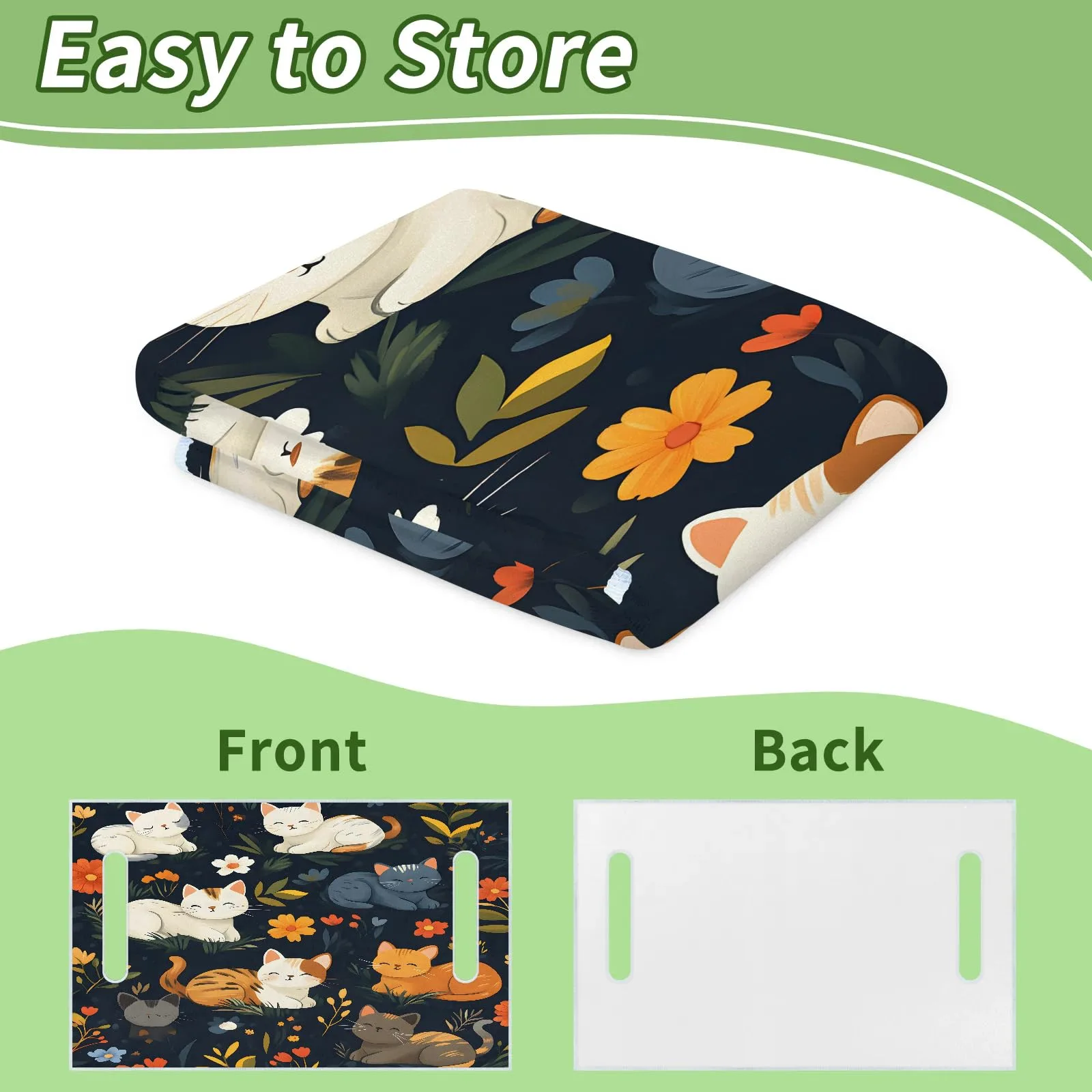 Tiveruda Kawaii Cat Flower Golf Cart Seat Cover image 4