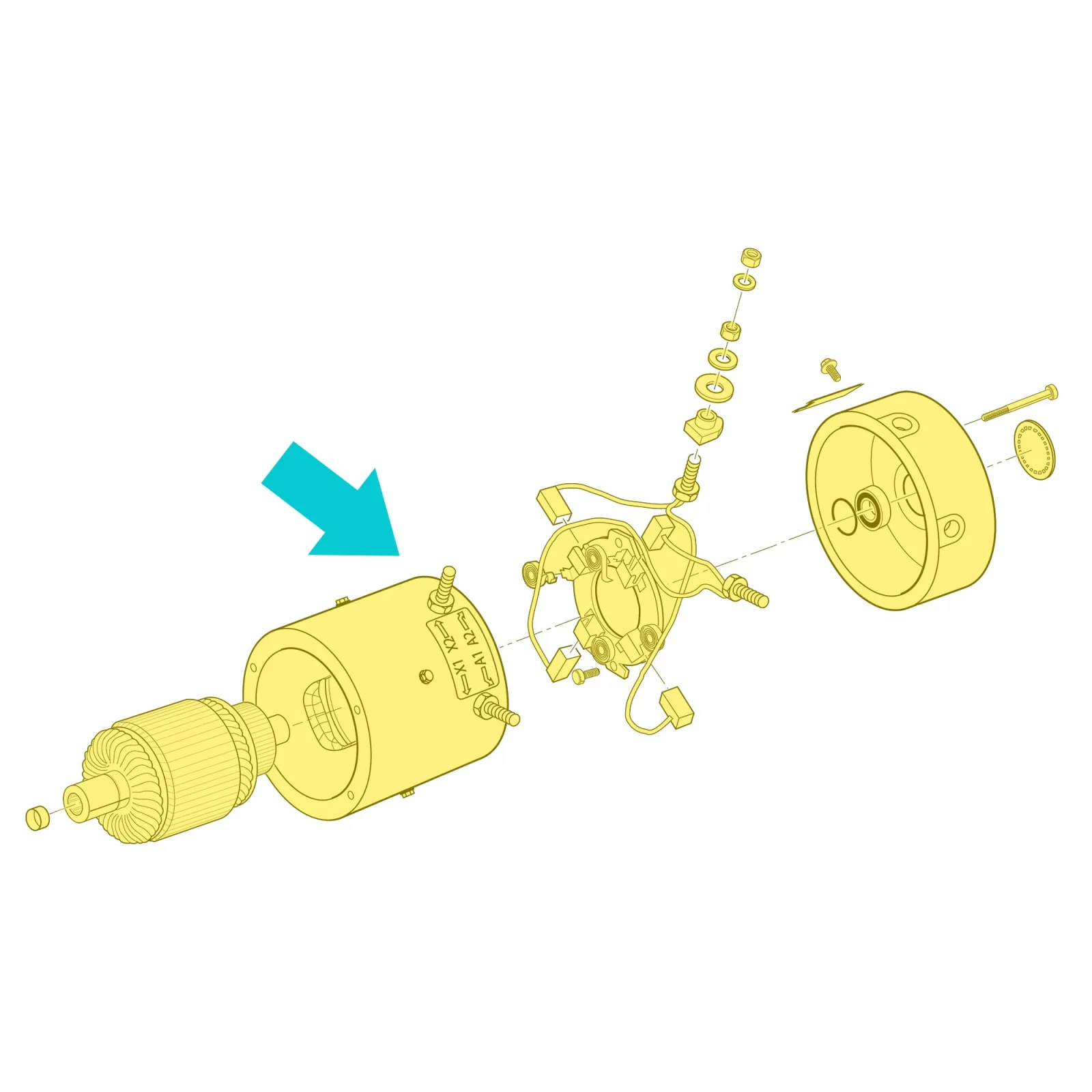 10L0L 36V Motor for E-Z-GO TXT PDS Golf Carts image 4