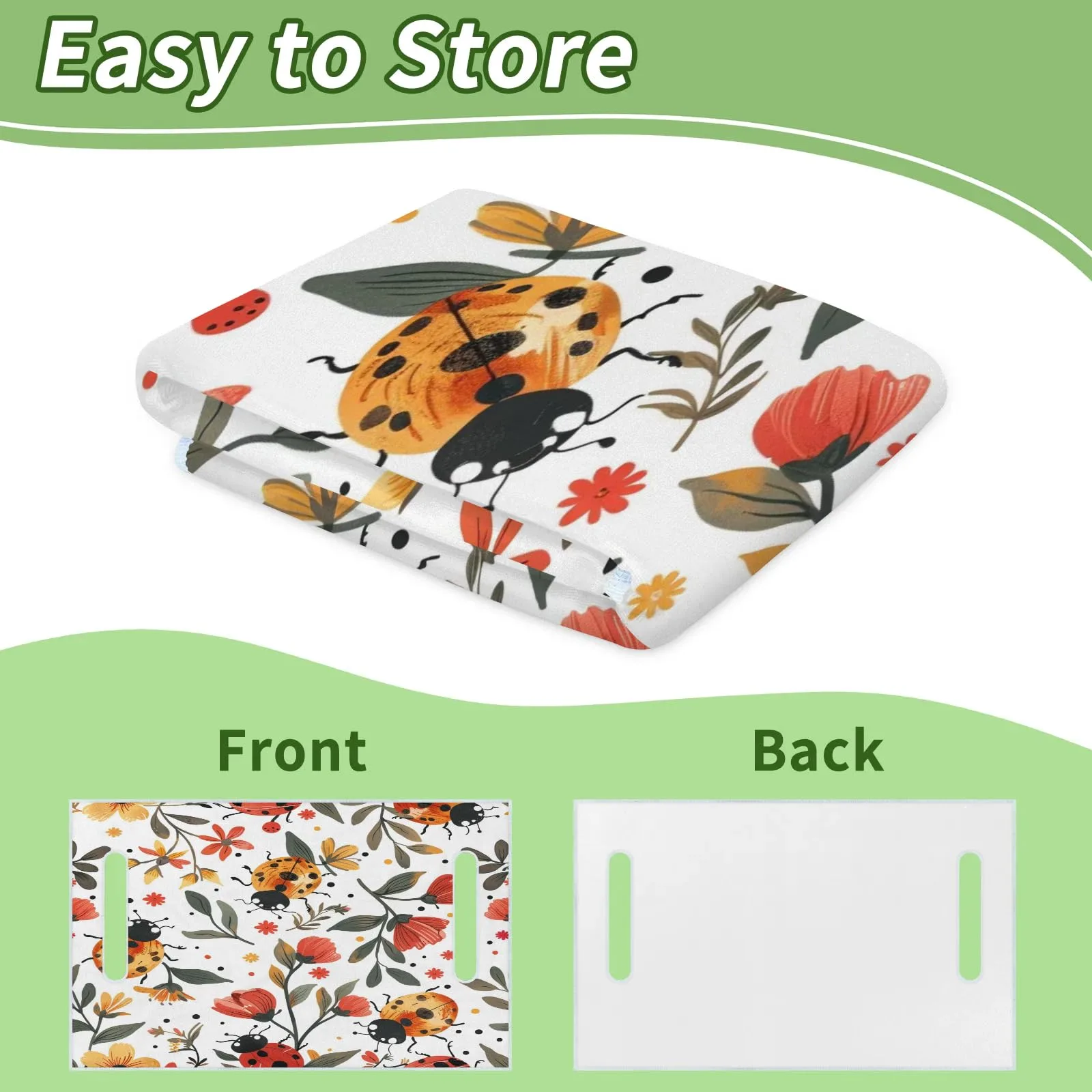 Tiveruda Ladybugs Flowers Golf Cart Seat Cover image 4