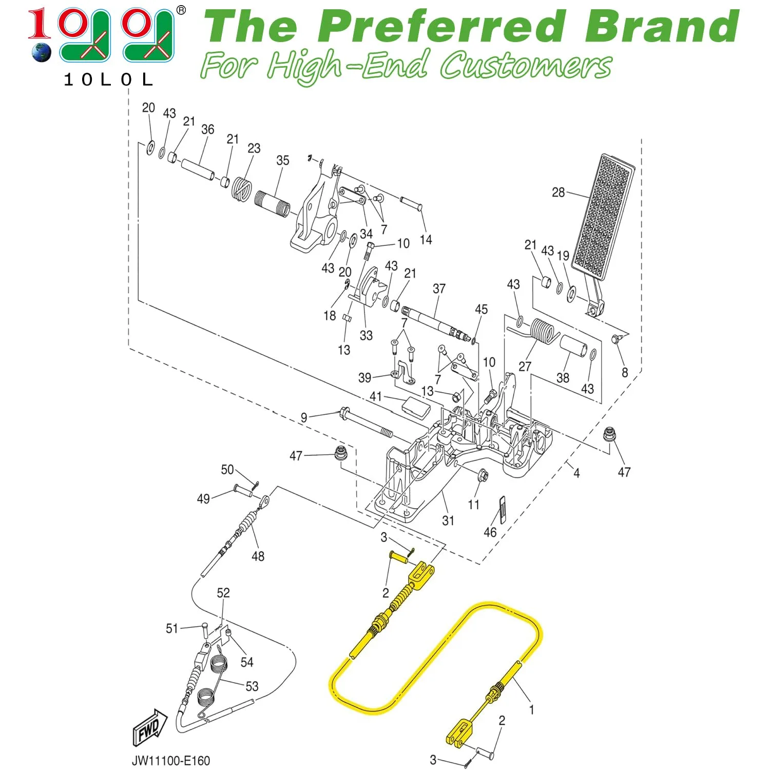 10L0L Brake Cable for Yamaha G29/Drive Gas Golf Cart image 2
