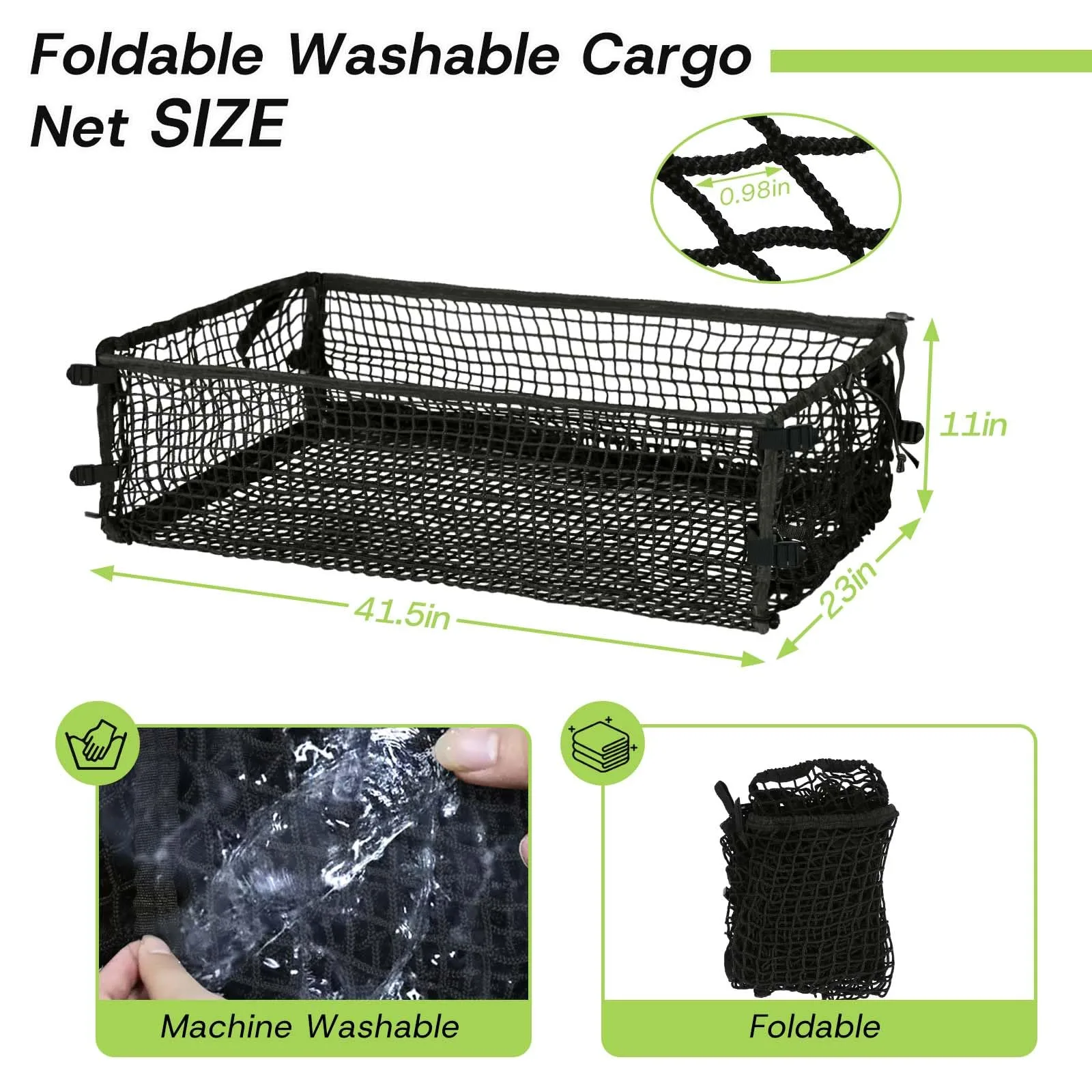 WEIMELL Rear Cargo Net for 4-Passenger Golf Carts — 41.3 x 22.8 in image 2