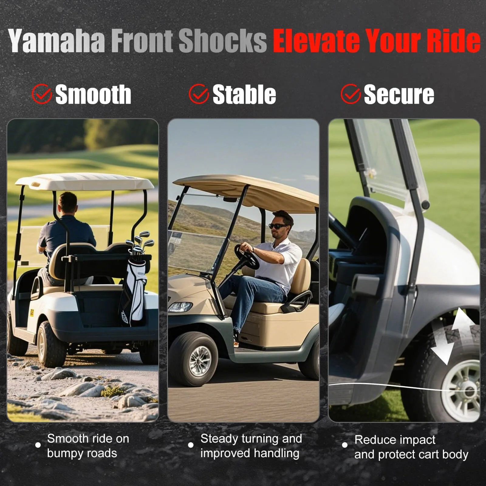LEAPGOMAX Front Shocks for Yamaha G29 Drive Golf Cart image 4
