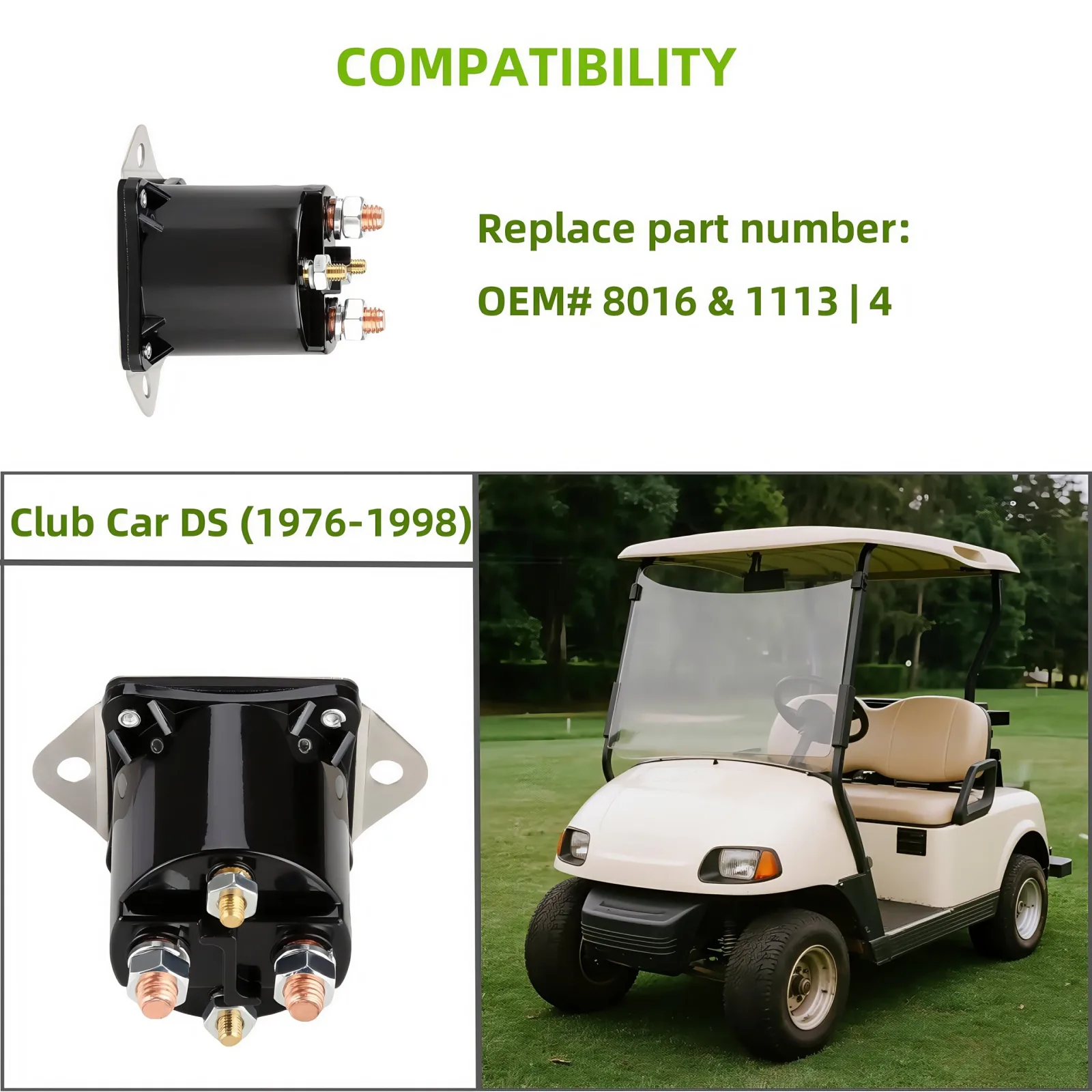 GENOUR 36V Solenoid for Club Car DS — Replacement 8016 & 1113 image 3