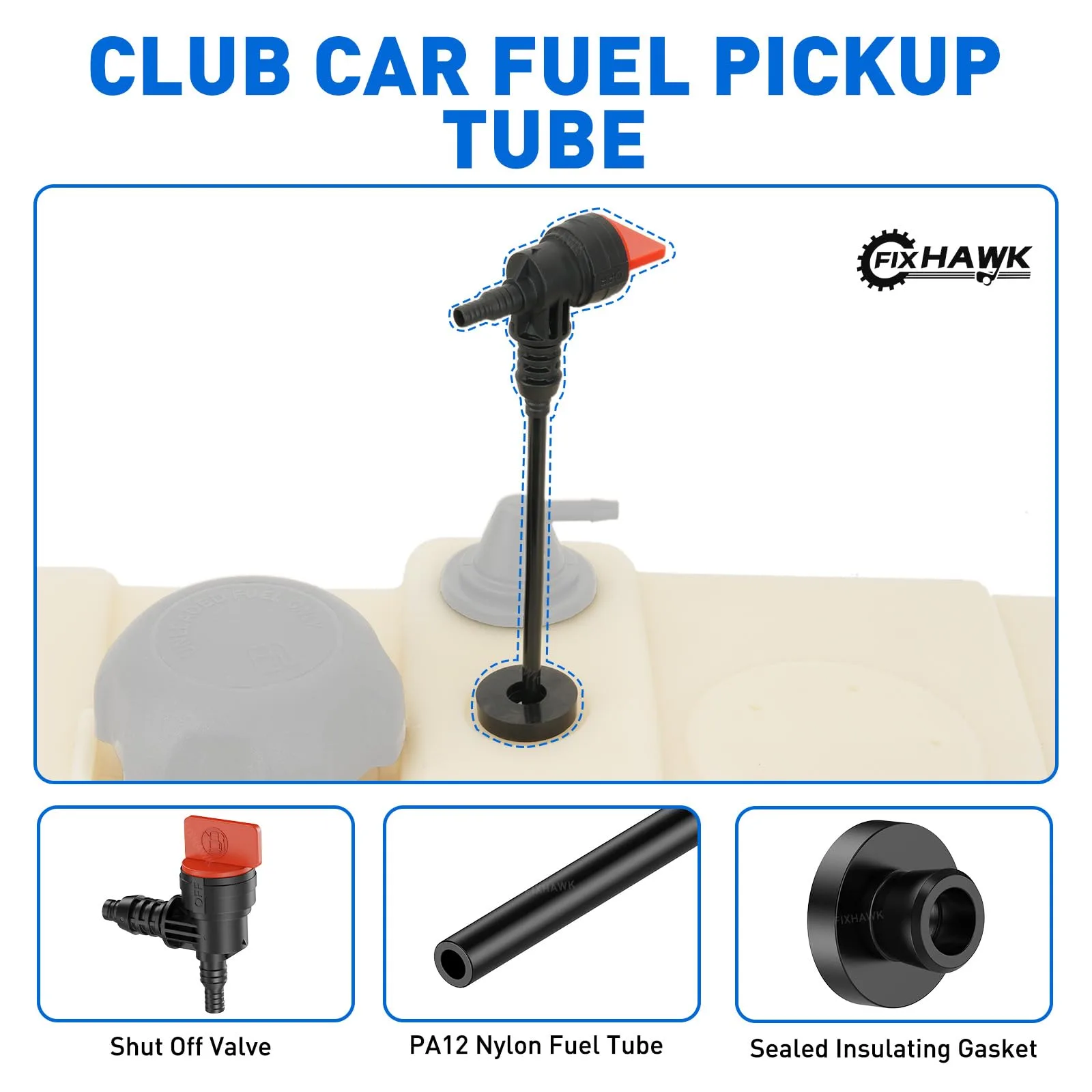 FIXHAWK Fuel Tank Pickup Tube Kit for Club Car Gas Carts image 3
