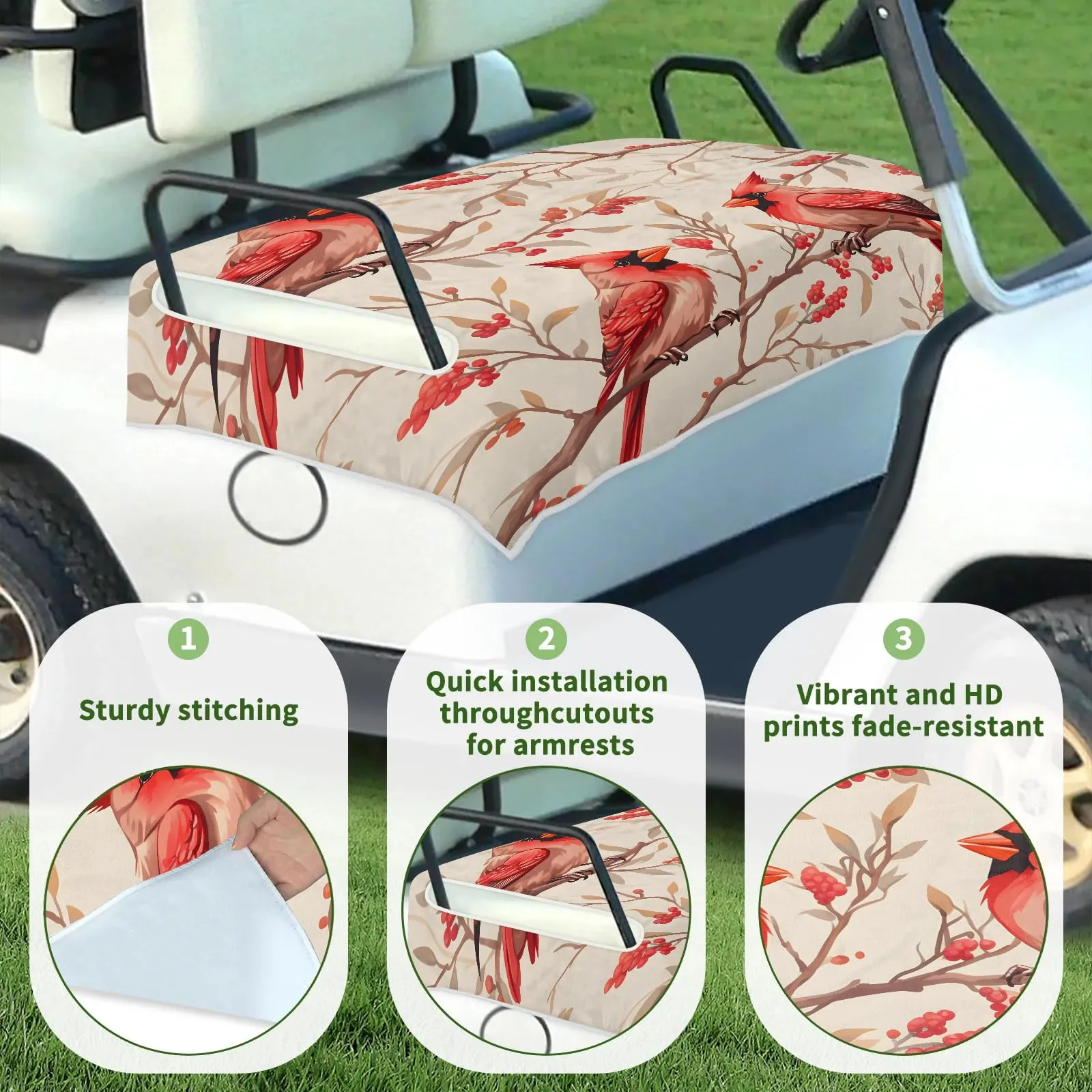 Tiveruda Golf Cart Seat Cover for Double Seats, 51 x 31 in image 3