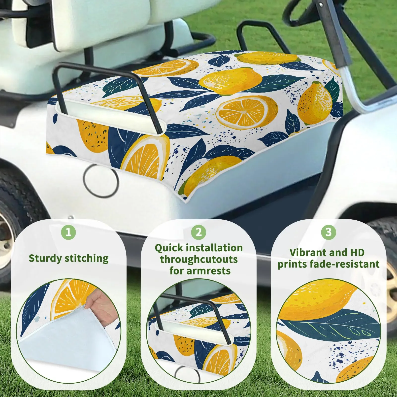 Tiveruda Golf Cart Seat Cover for Double Seats 51 x 31 in image 3