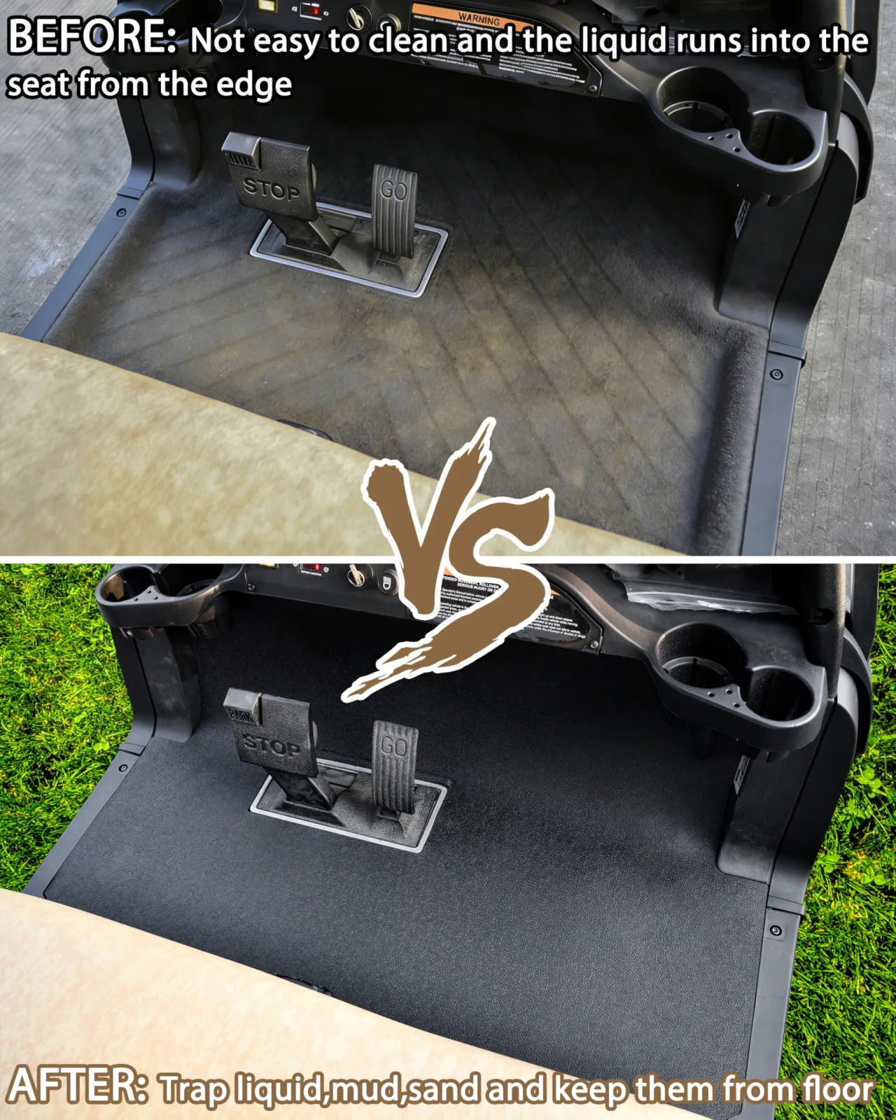 SAUTVS TPE Front Floor Mat for Club Car Precedent image 2