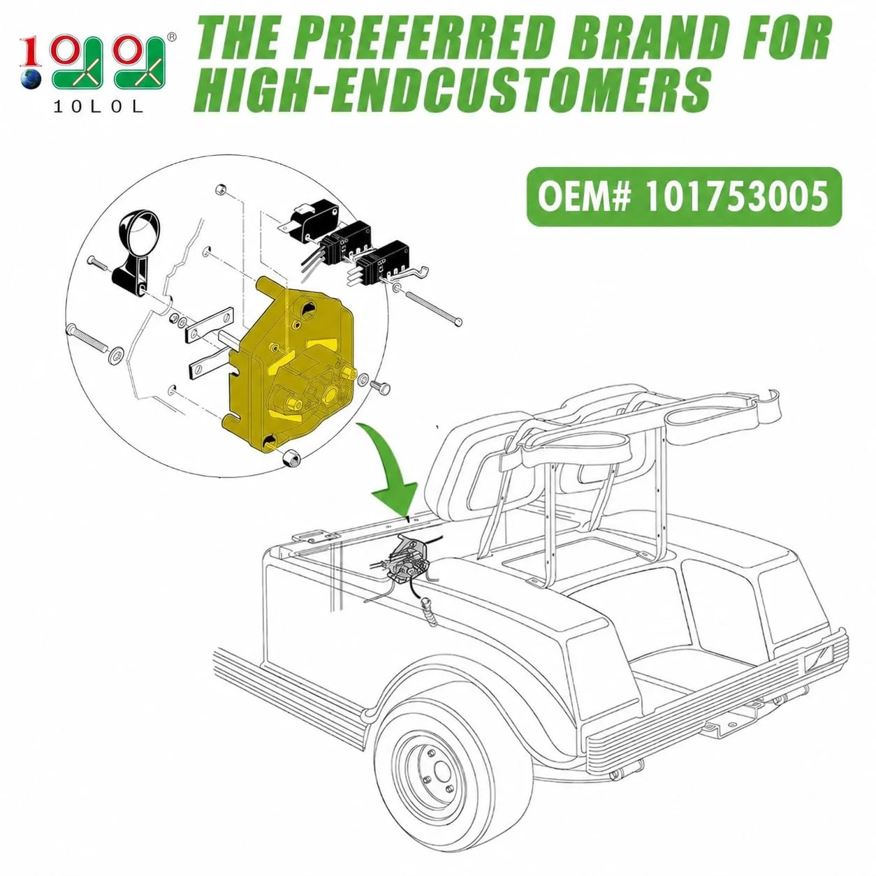 10L0L 48V Forward/Reverse Switch for Club Car DS image 2