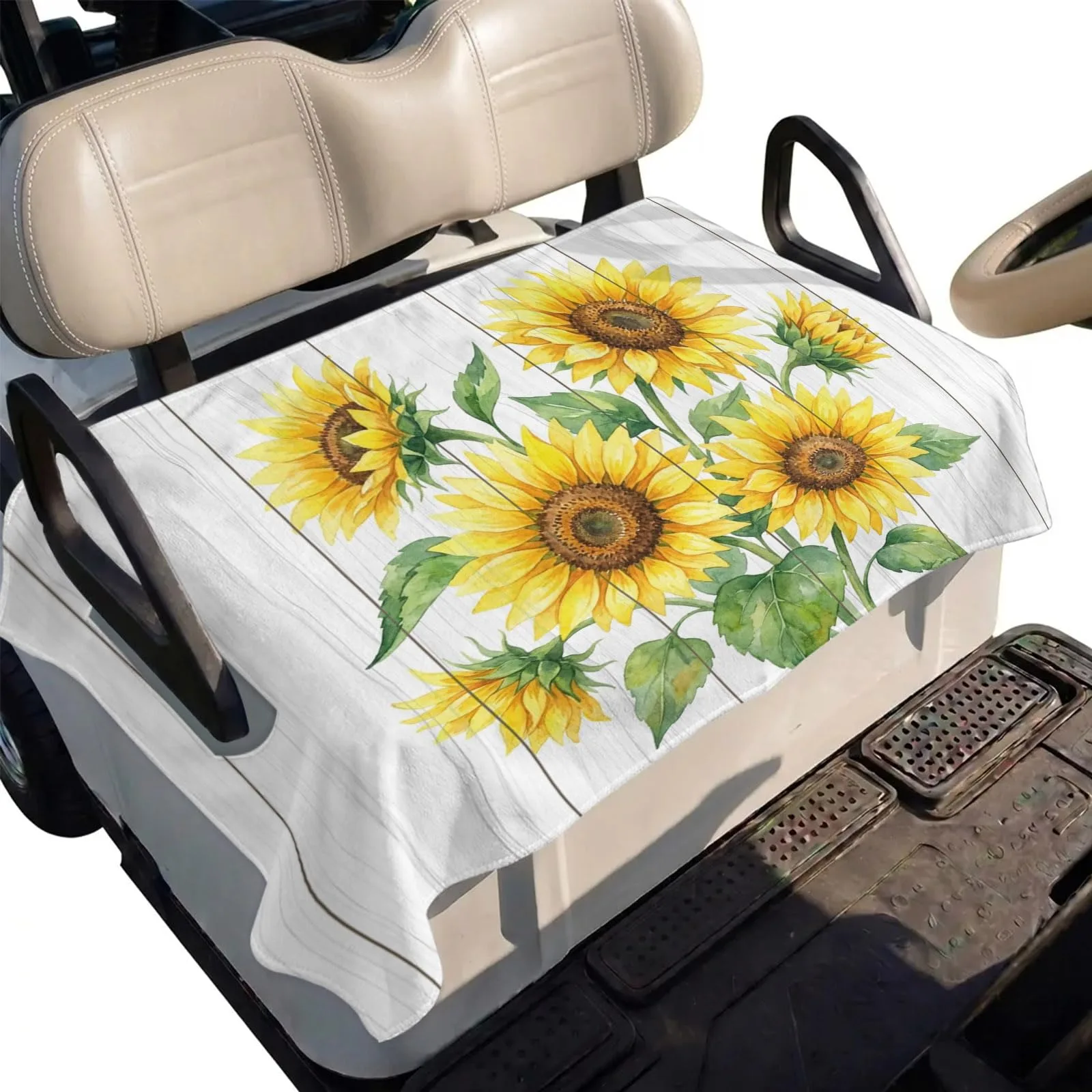 DecorLovee Golf Cart Seat Cover, 51 x 31 Inch Yellow