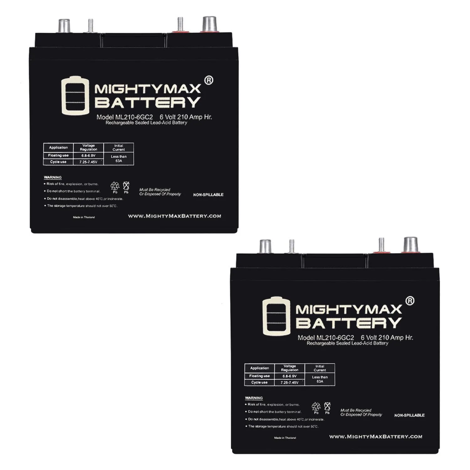 Mighty Max ML210-6GC2MP26 6V 210Ah Golf Cart Battery