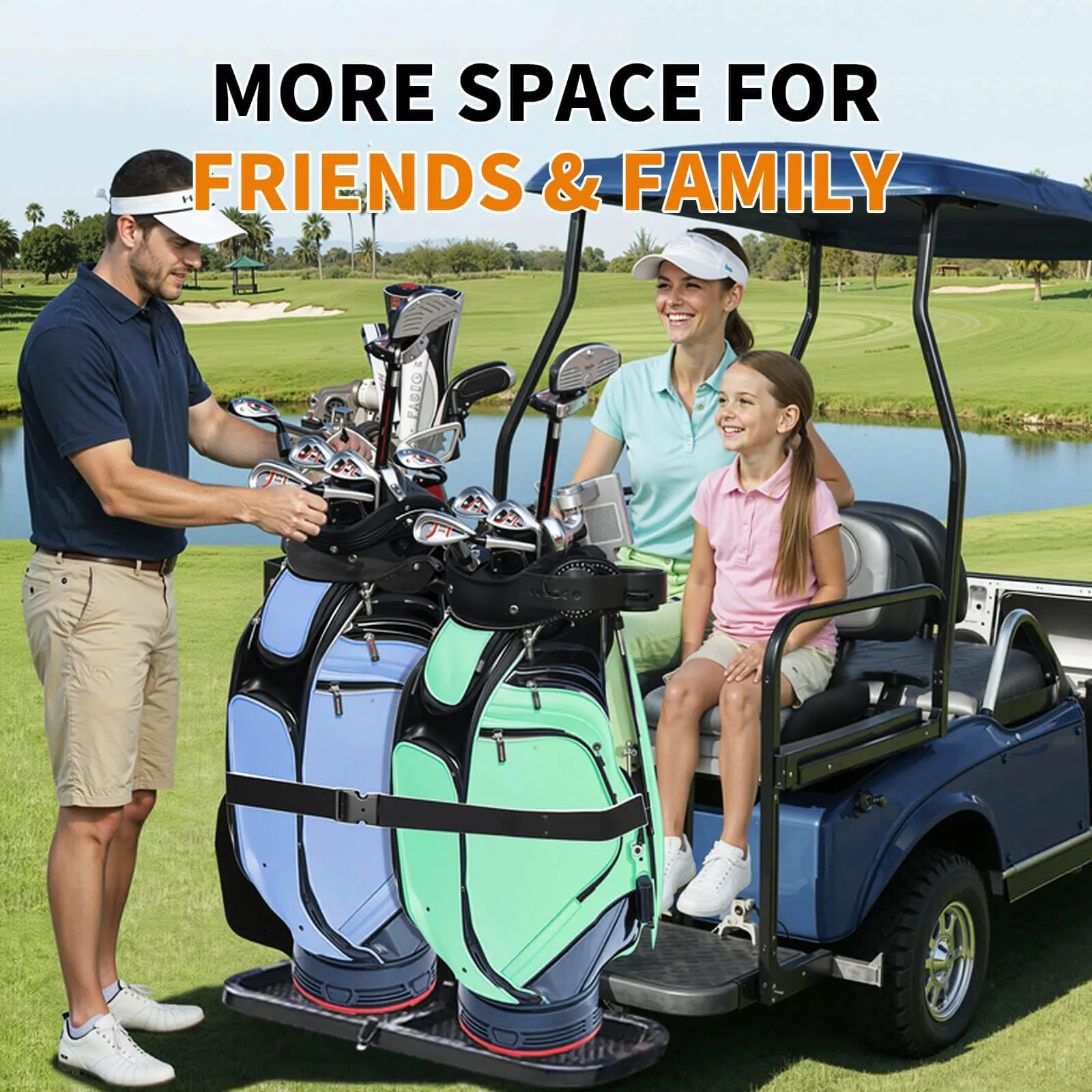 LEAPGOMAX Foldable Golf Cart Bag Holder LG-GBAGHO image 2