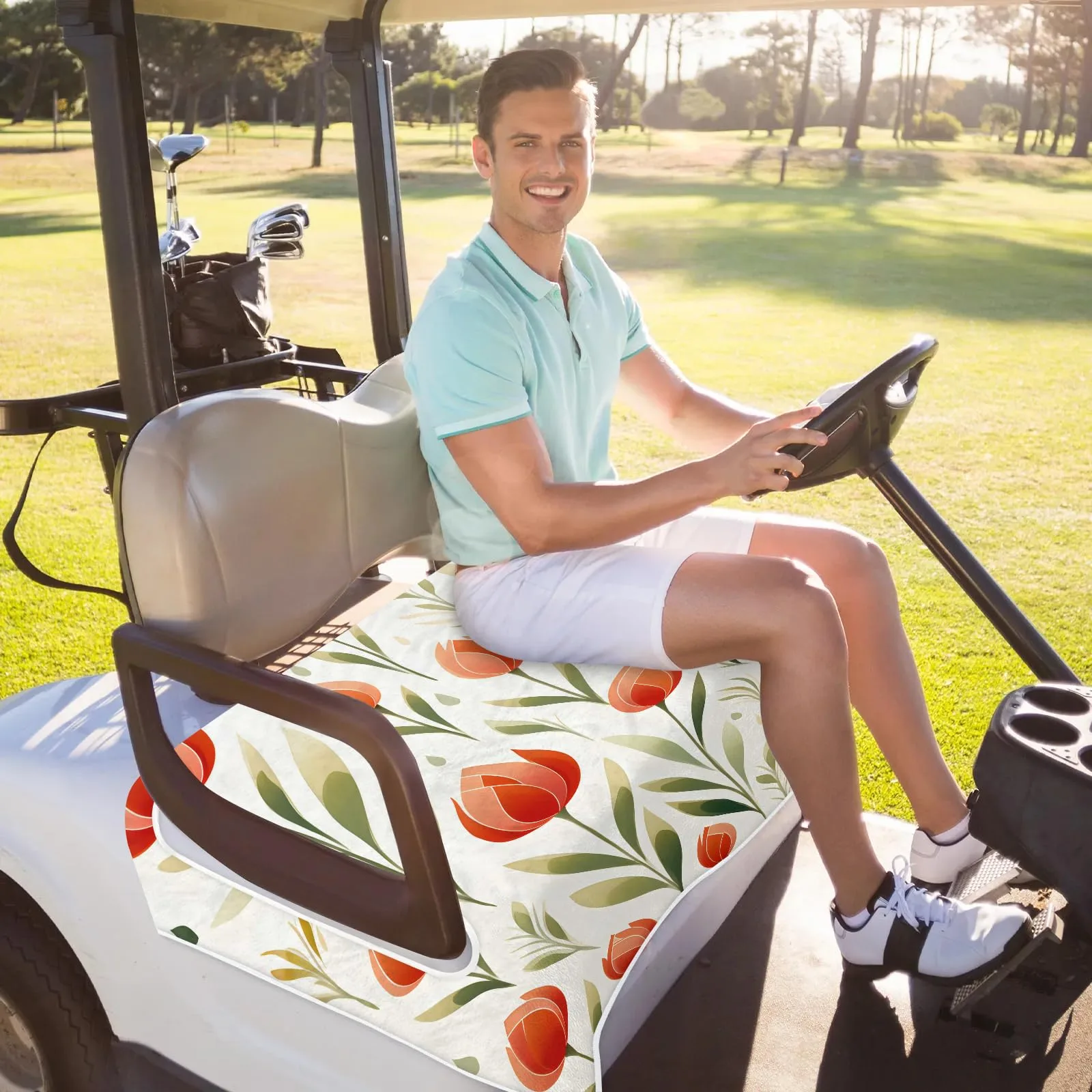 Tiveruda Golf Cart Seat Cover for Double Seats image 4