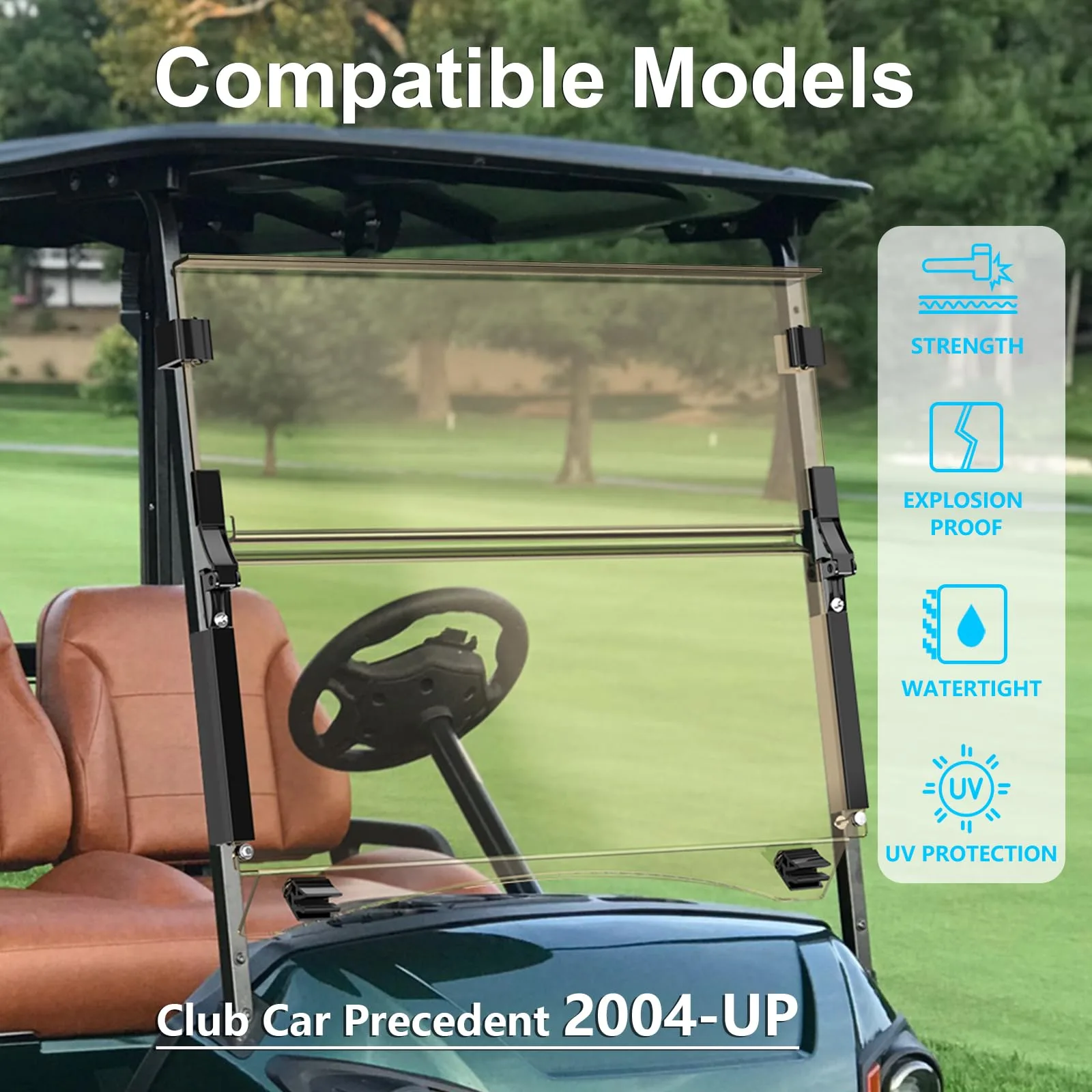 ENEKERP Foldable Windshield for Club Car Precedent image 2