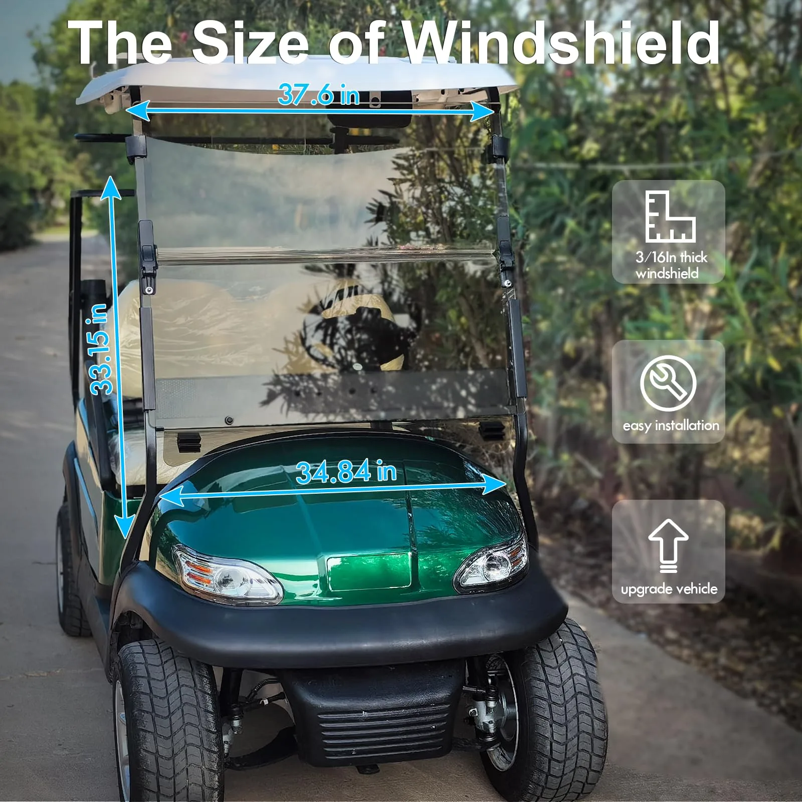 ENEKERP Foldable Windshield for Club Car Precedent image 3