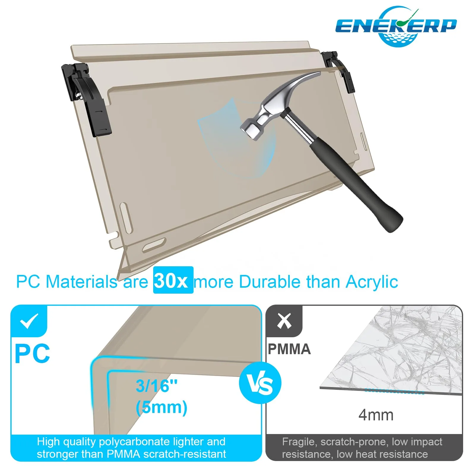 ENEKERP Foldable Windshield for Club Car Precedent image 4