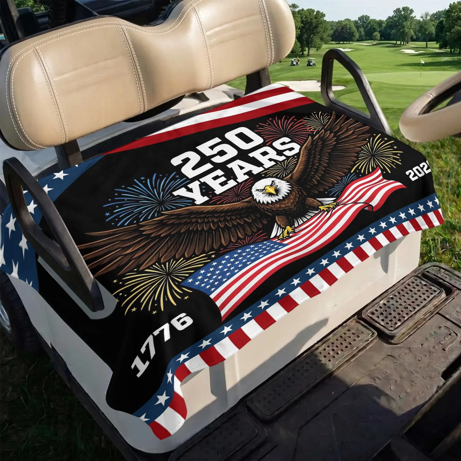 Trosturdspn Eagle 4th of July Golf Cart Seat Cover image 4