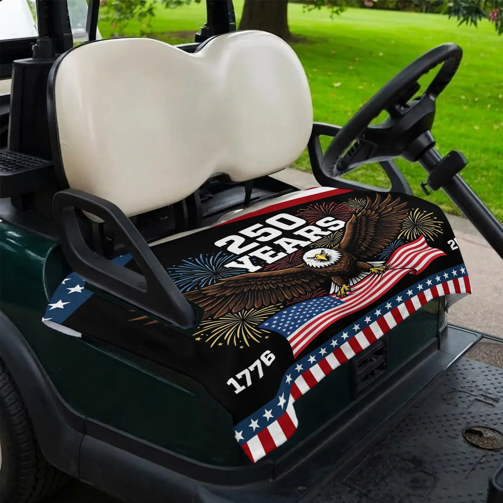 Trosturdspn Eagle 4th of July Golf Cart Seat Cover