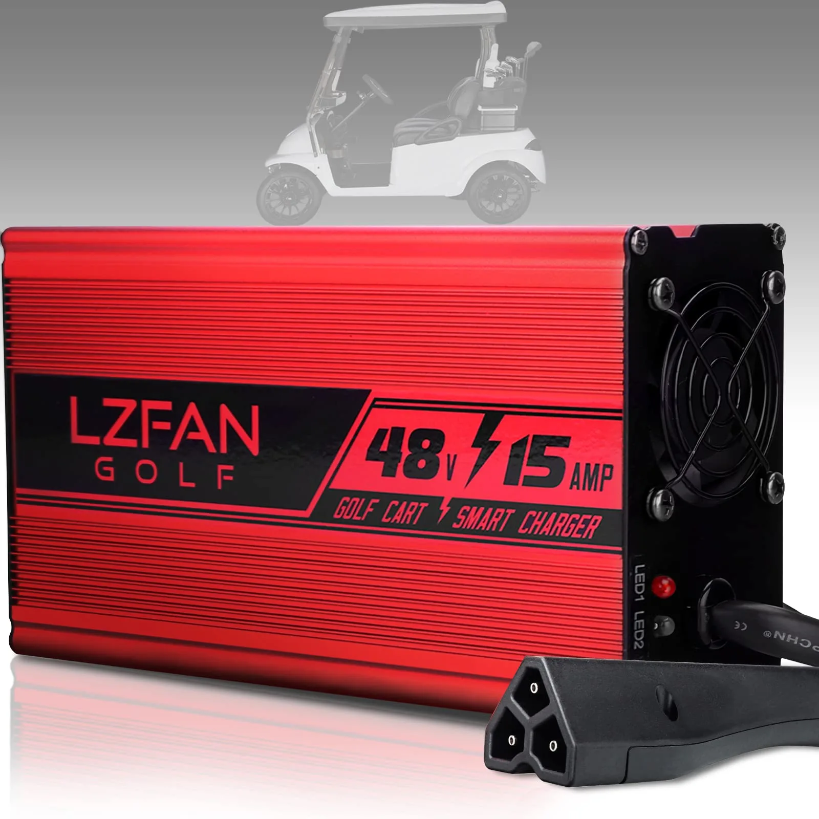LZFAN 48V 15A Charger for E-Z-GO RXV/TXT Golf Carts