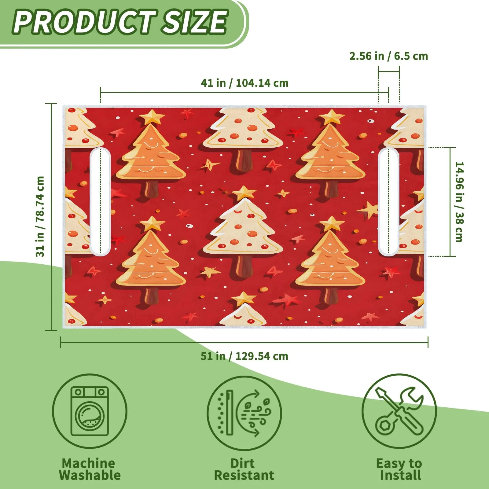 Tiveruda Red Christmas Tree Golf Cart Seat Cover image 2