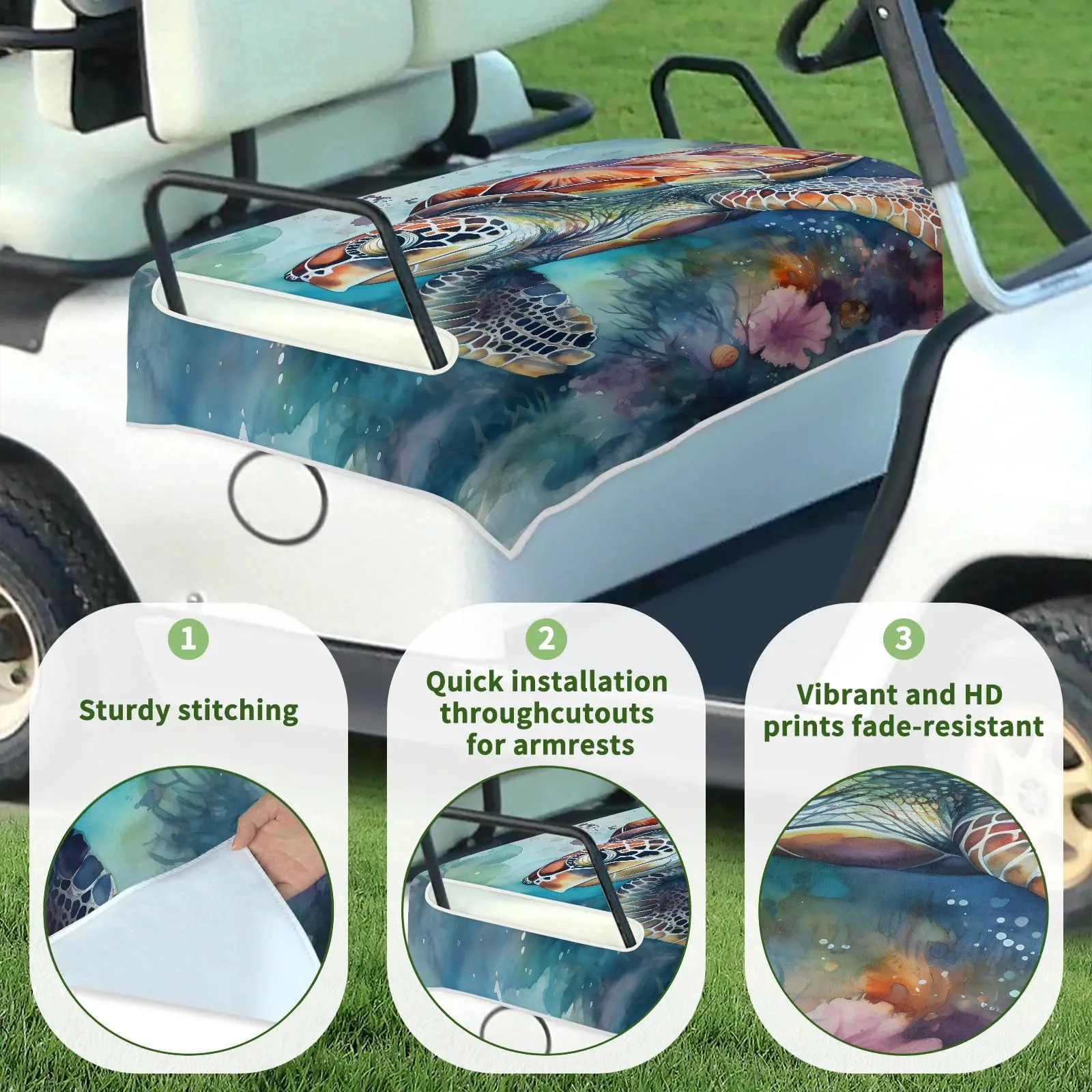 Tiveruda Golf Cart Seat Cover for Double Seats image 3