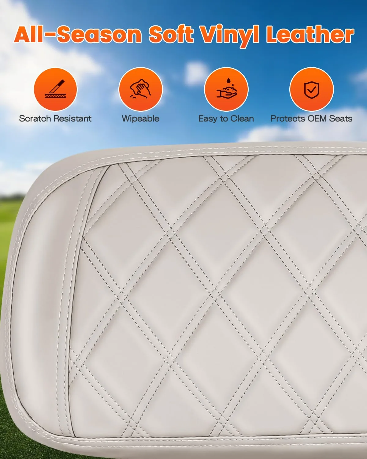 SANXIACAR E-Z-G-O RXV Front & Rear Seat Covers Beige image 4