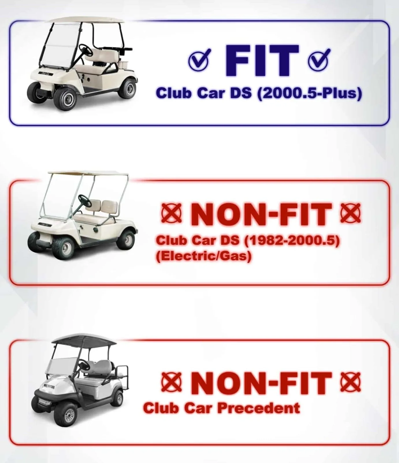 ACED Parts Front Roof Supports for Club Car DS 2000.5-2013 image 2