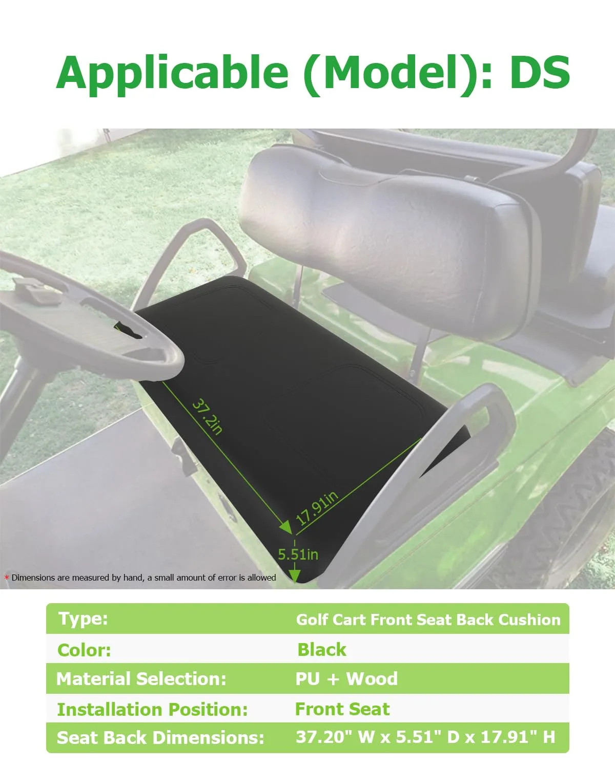 ILVGOLF Front Seat Bottom Cushion for Club Car DS image 2