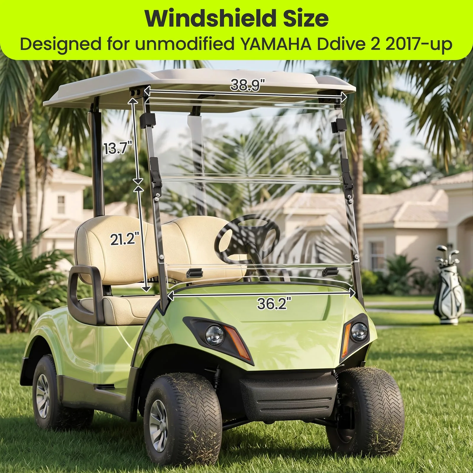ENEKERP Clear Windshield for Yamaha Drive 2 2017-Up image 3