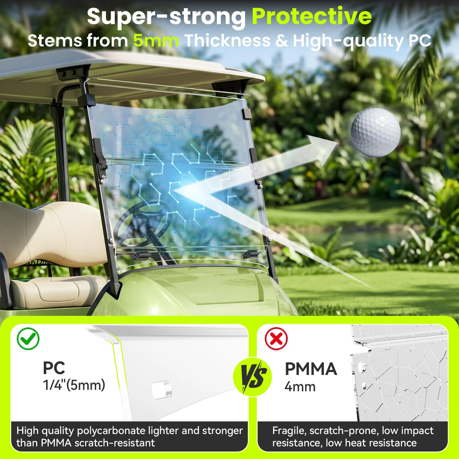 ENEKERP Clear Windshield for Yamaha Drive 2 2017-Up image 4