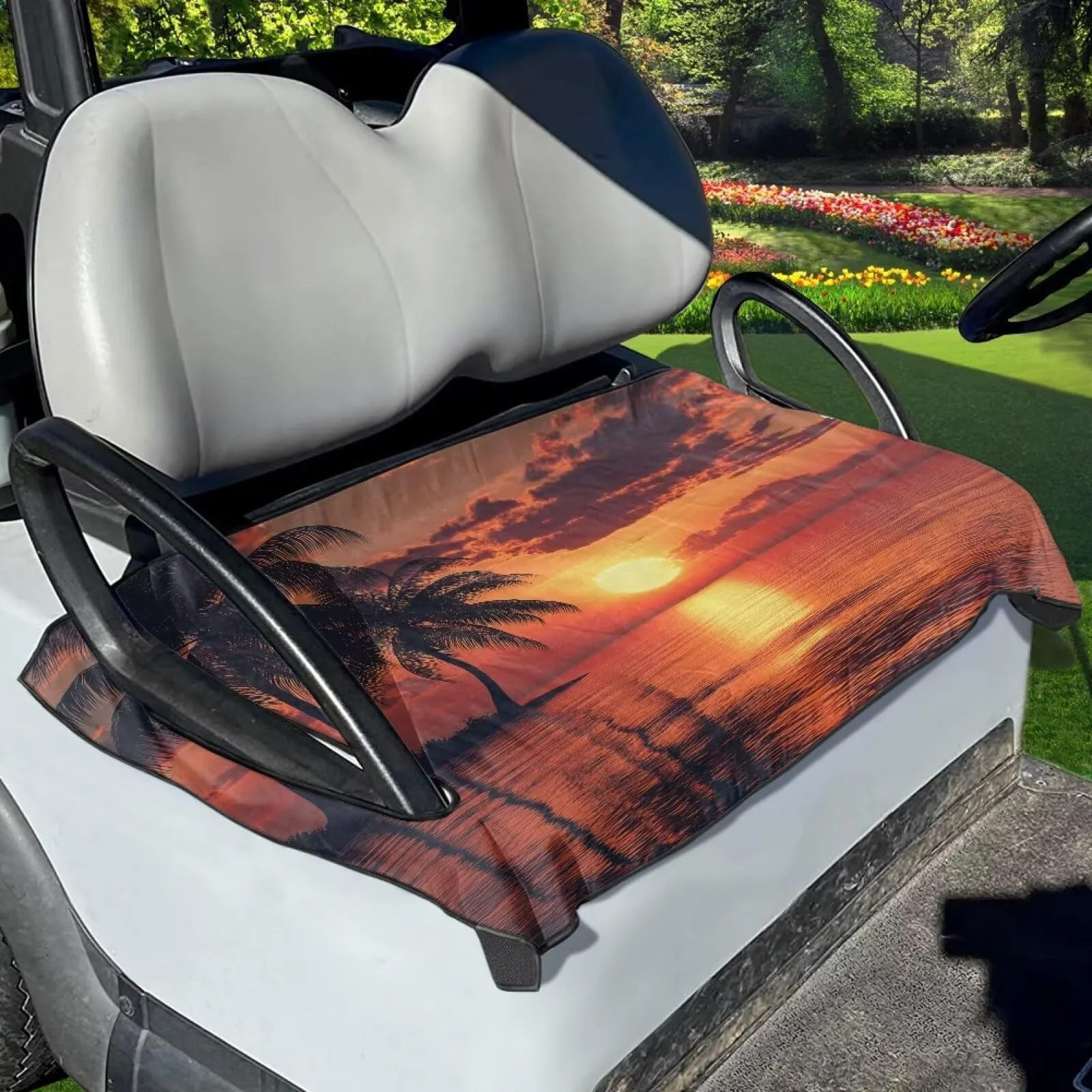 Suobstales Golf Cart Seat Covers Anti-Hot Golf Cart Seat Towel Blanket Golf Cart Accessories for 2-Person Seats Club Car