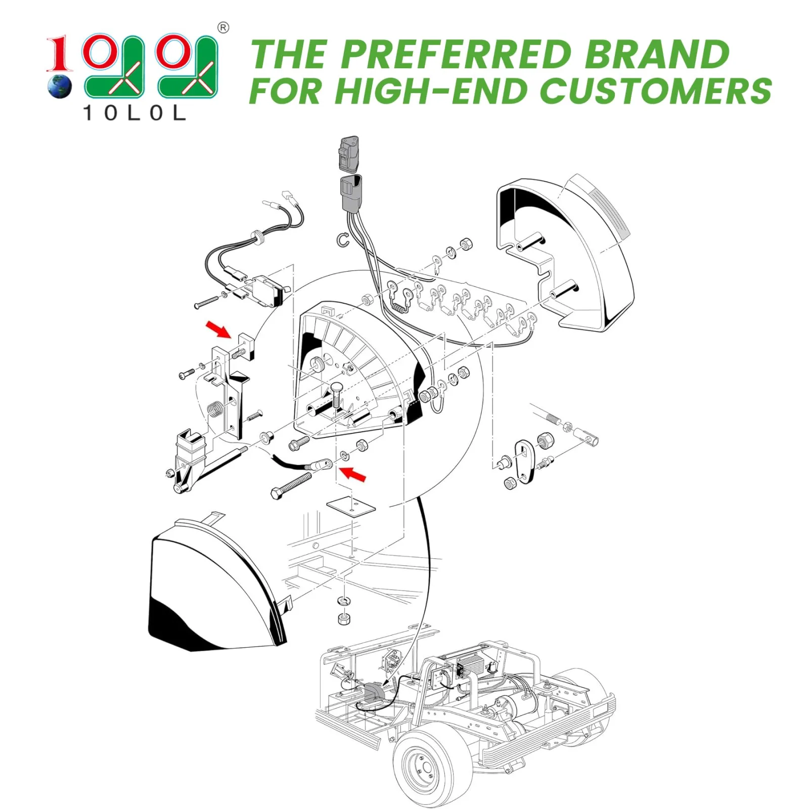 10L0L Wiper Brush Replacement for Club Car DS — 1013860 image 2