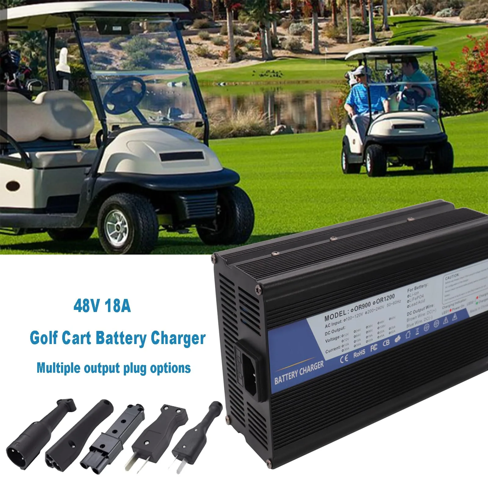 48V 18A Golf Cart Battery Charger for Club Car and E-Z-GO image 3