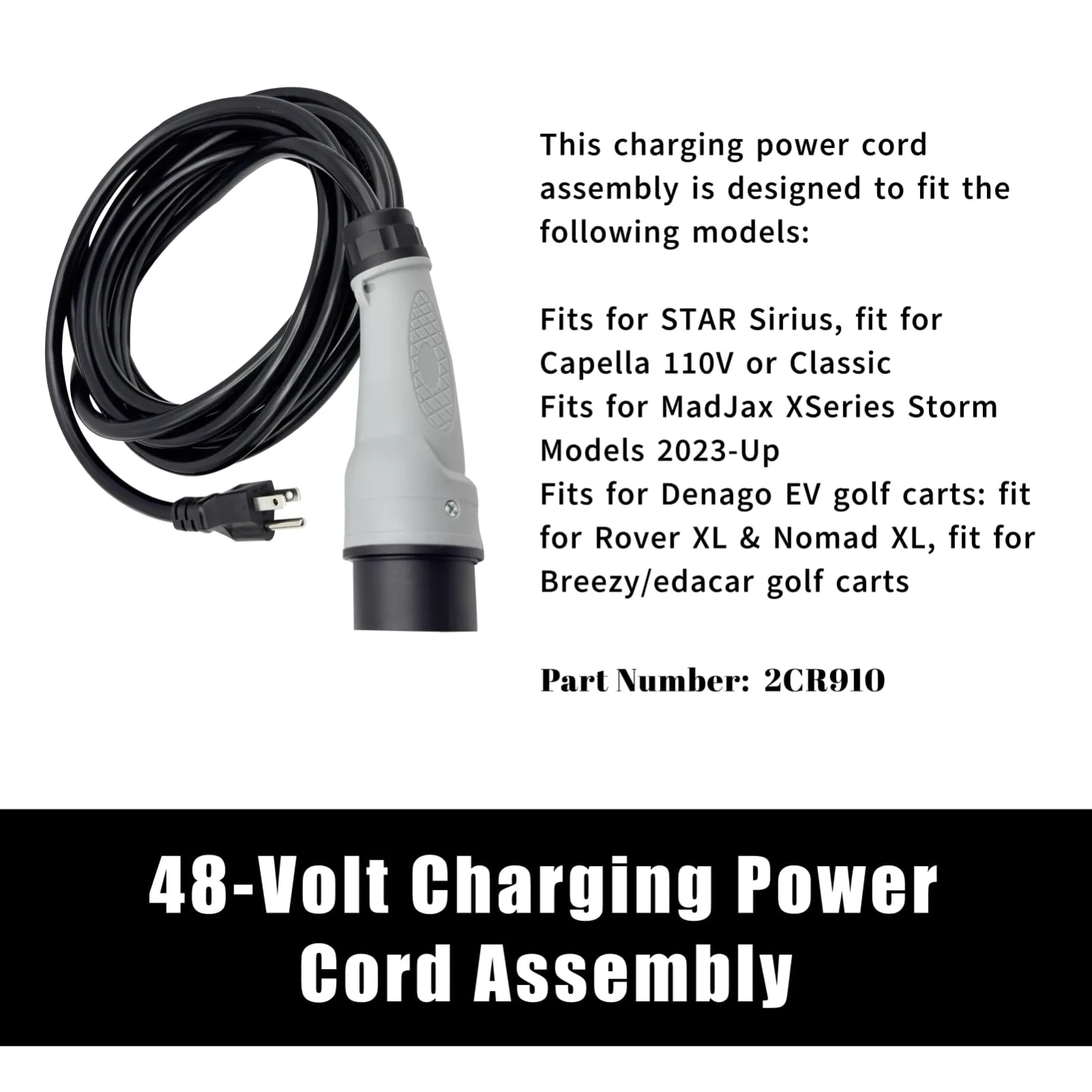 Memiuyelay 2CR910 Charging Cord for MadJax Golf Carts image 2