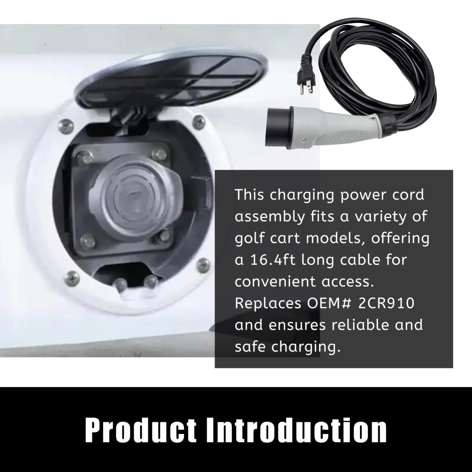 Memiuyelay 2CR910 Charging Cord for MadJax Golf Carts image 4