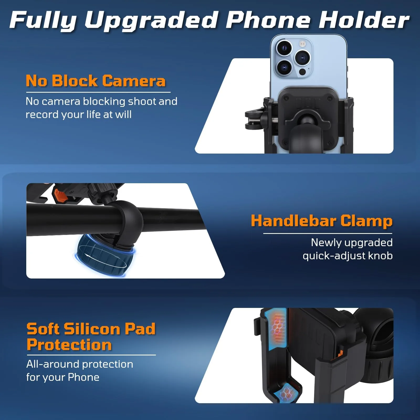 RIZINKART Golf Push Cart Phone Holder Mount image 3