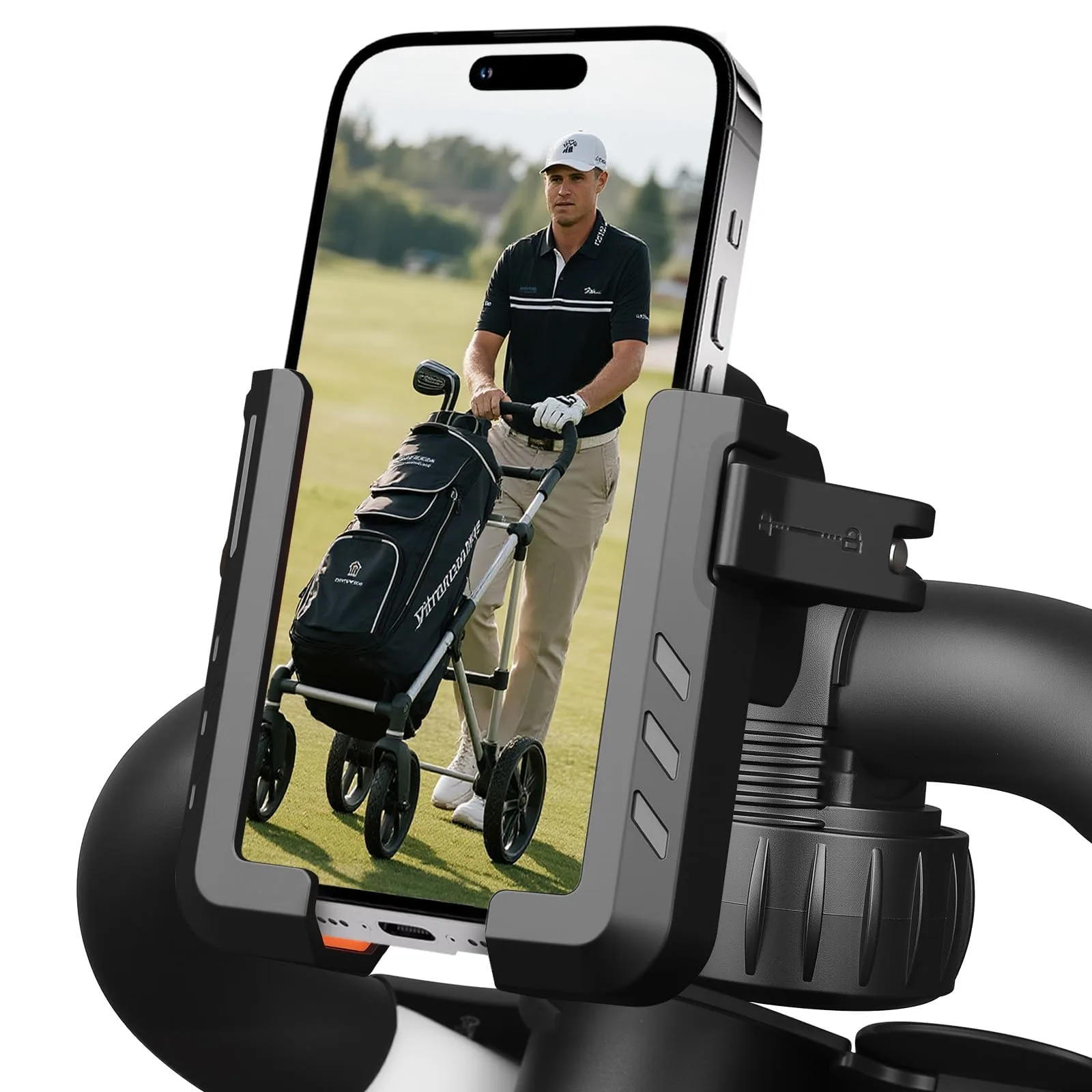 RIZINKART Golf Push Cart Phone Holder Mount