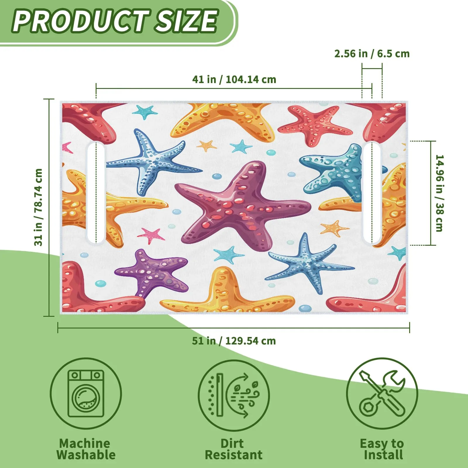Tiveruda Sea Starfish Golf Cart Seat Cover, 51 x 31 in image 2