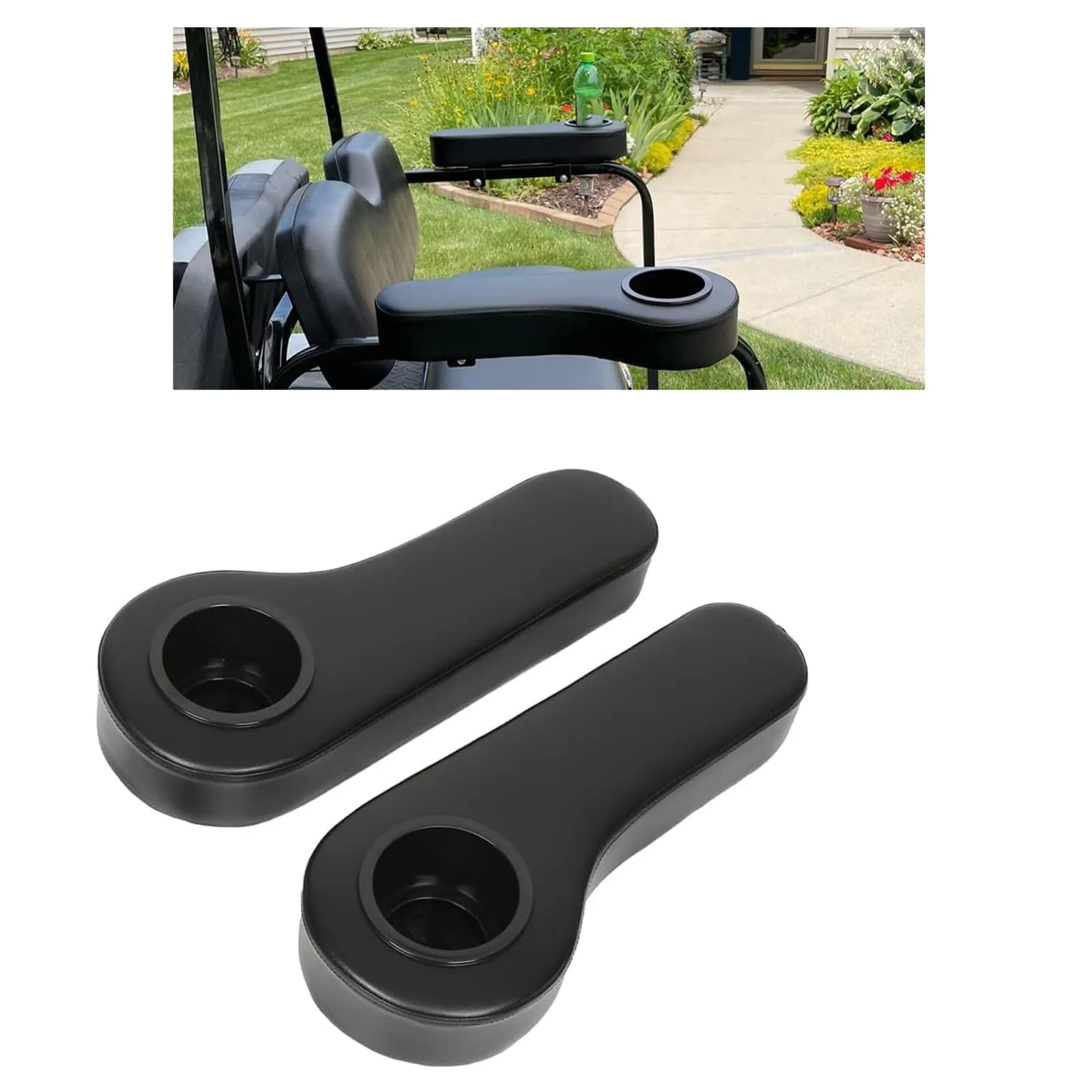 HECASA MO-071 Golf Cart Rear Seat Armrests with Cup Holders