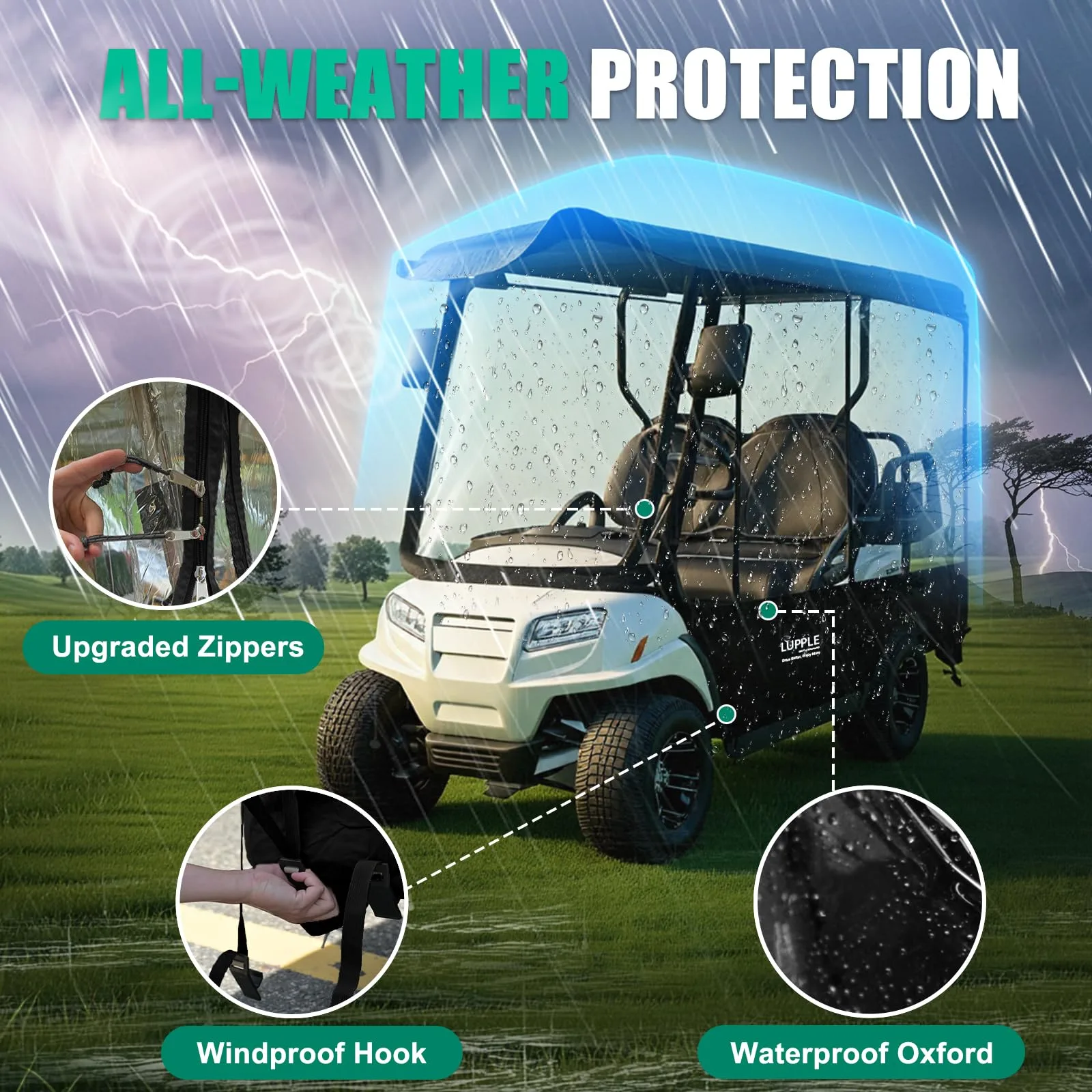 LUPPLE 4-Passenger Golf Cart Enclosure YQ4+240-2025 image 3