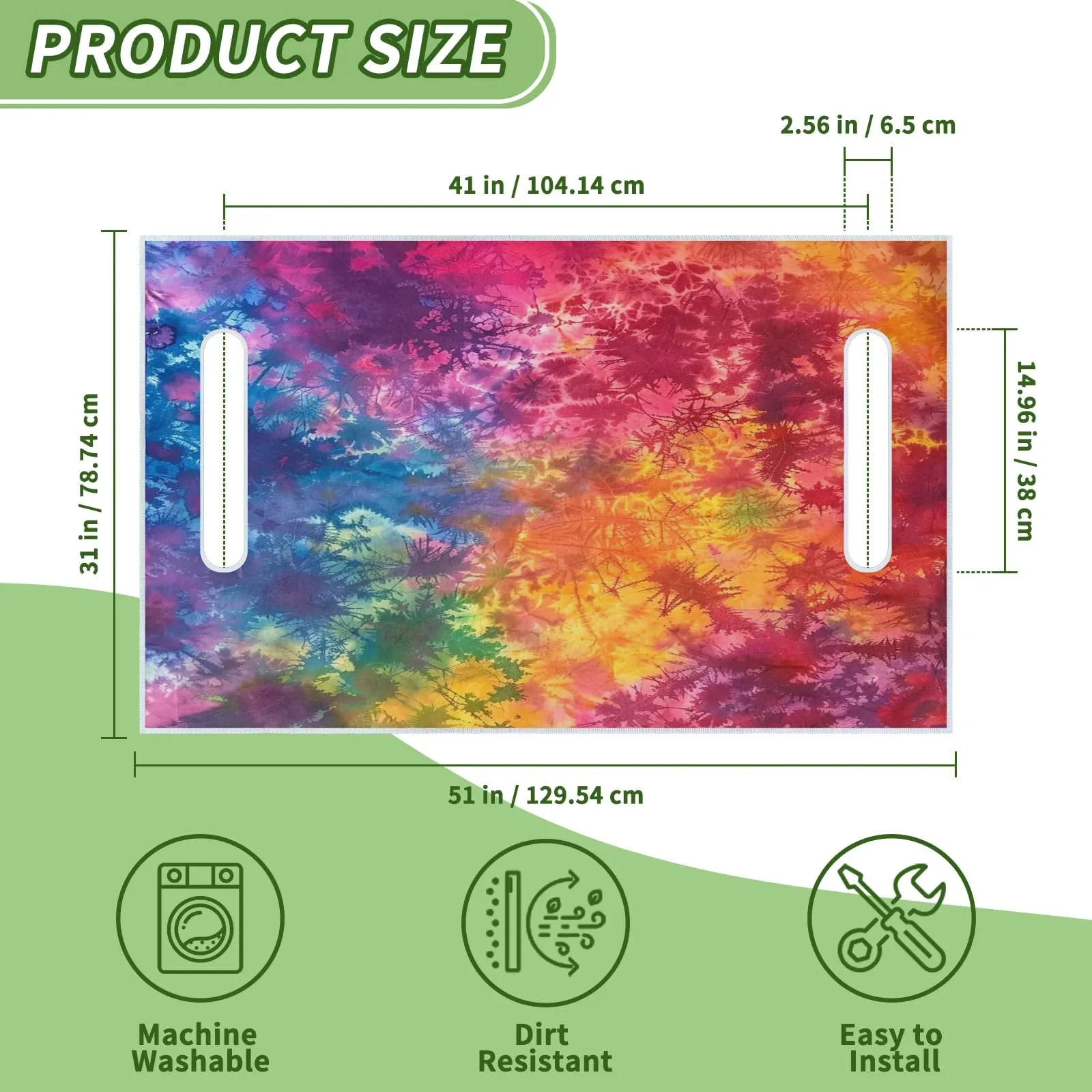 Tiveruda Rainbow Tie-Dye Golf Cart Seat Cover image 2