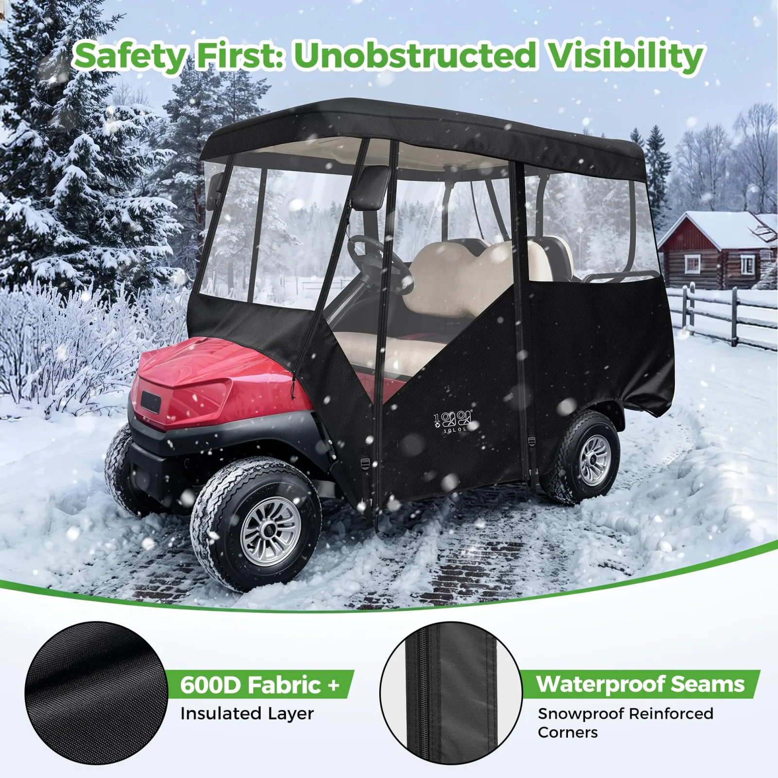 10L0L Golf Cart Enclosure for Club Car 2+2 Carts image 4
