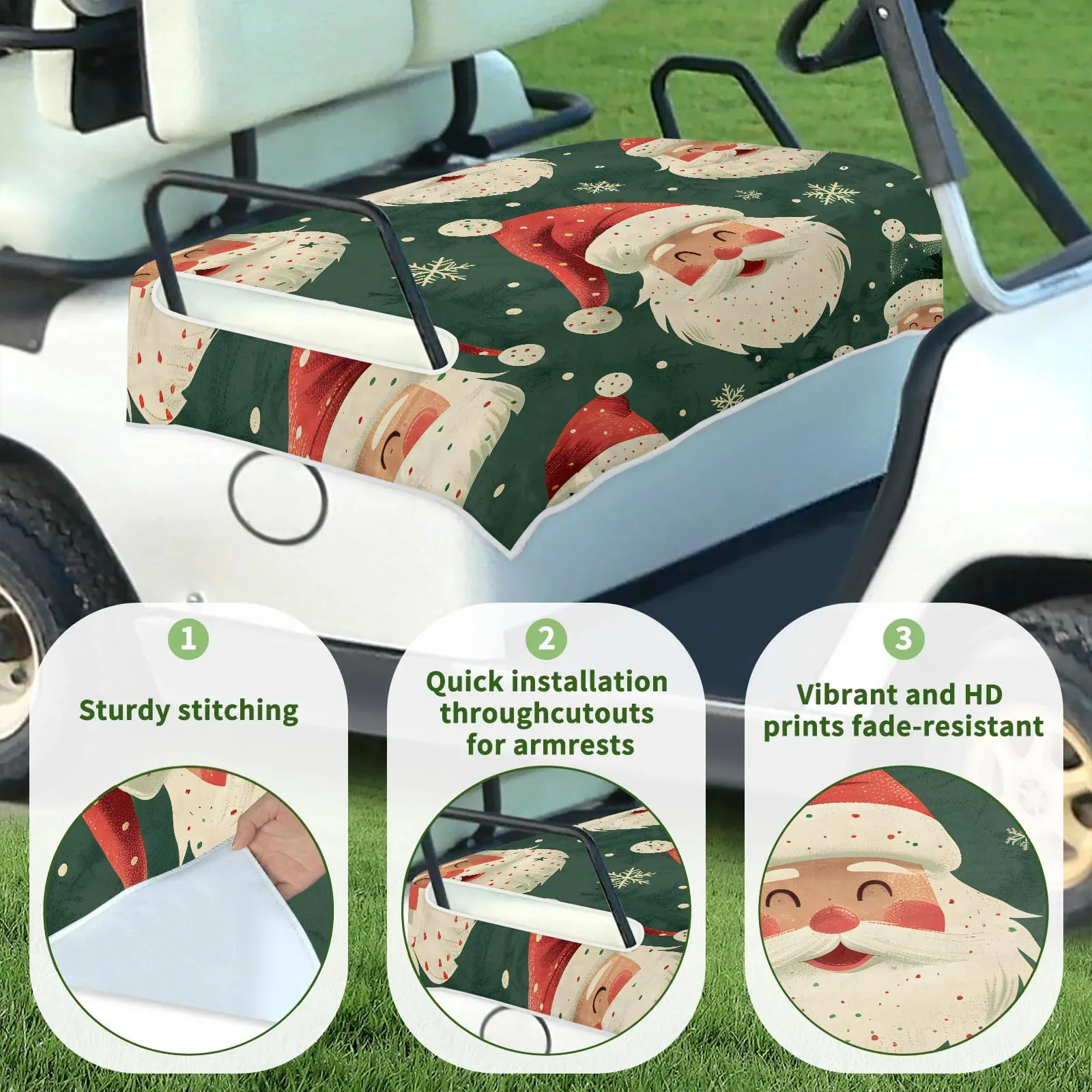 Tiveruda Golf Cart Seat Cover for Double Seats image 3