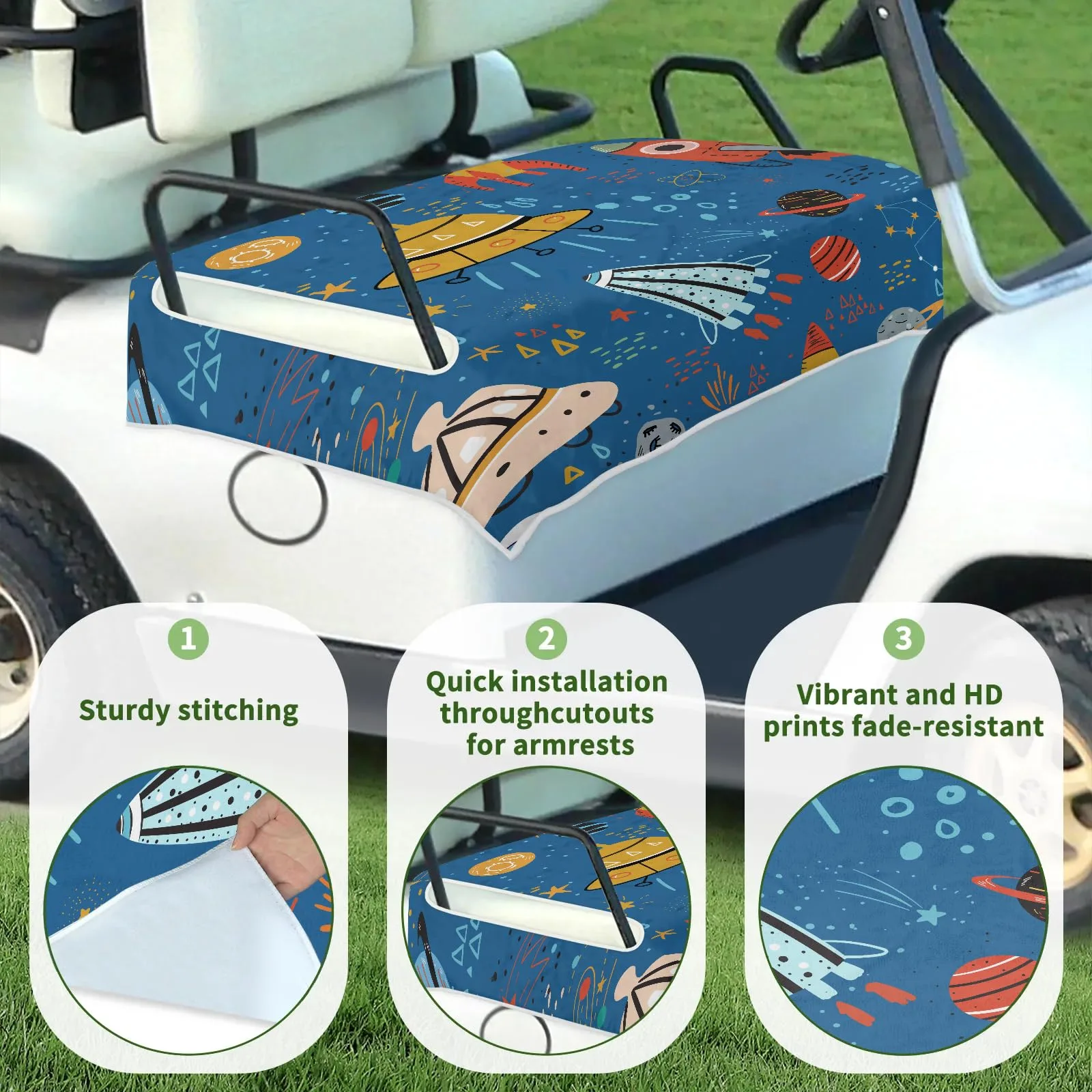 Tiveruda Golf Cart Seat Cover for Double Seats, 51 x 31 in image 3