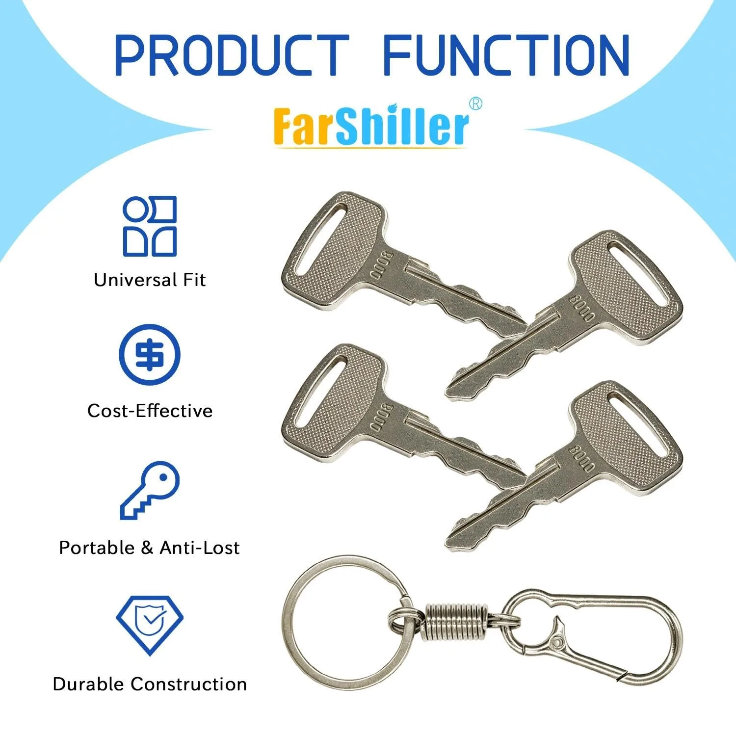 FarShiller JU2-H2511-00 Ignition Keys for Yamaha Golf Carts image 4