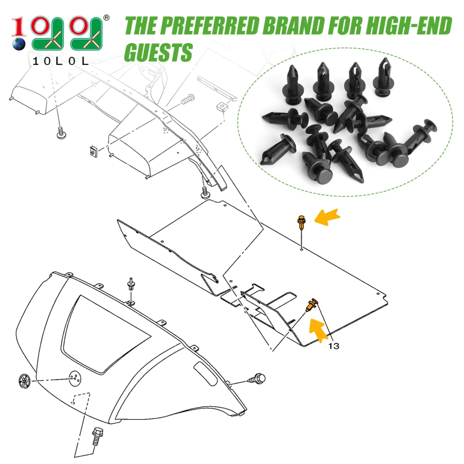 10L0L Yamaha Drive/G29 Floor Mat Rivets 90269-09003 image 2
