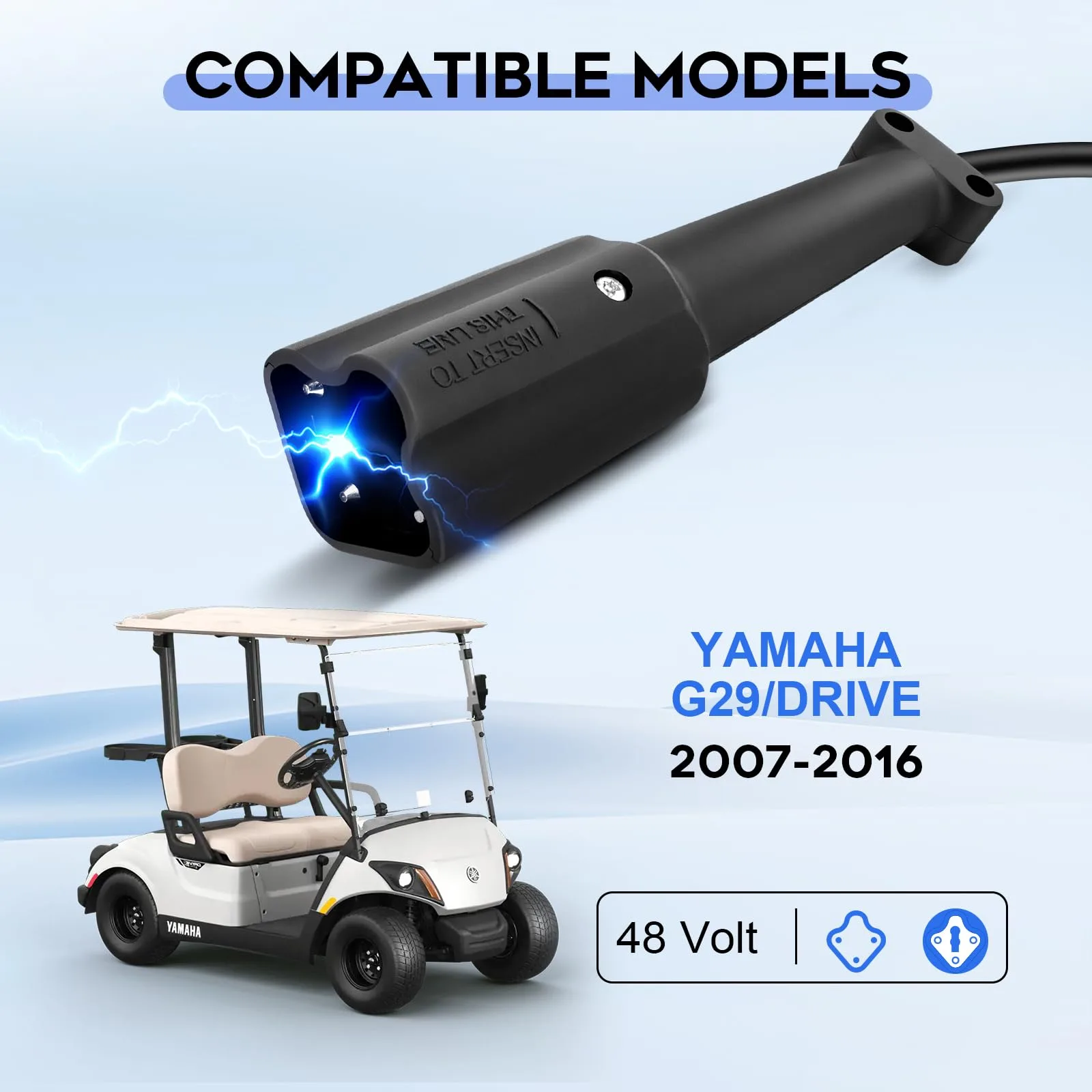EPOWREY 48V 15A Charger for Yamaha G29 Golf Carts image 2