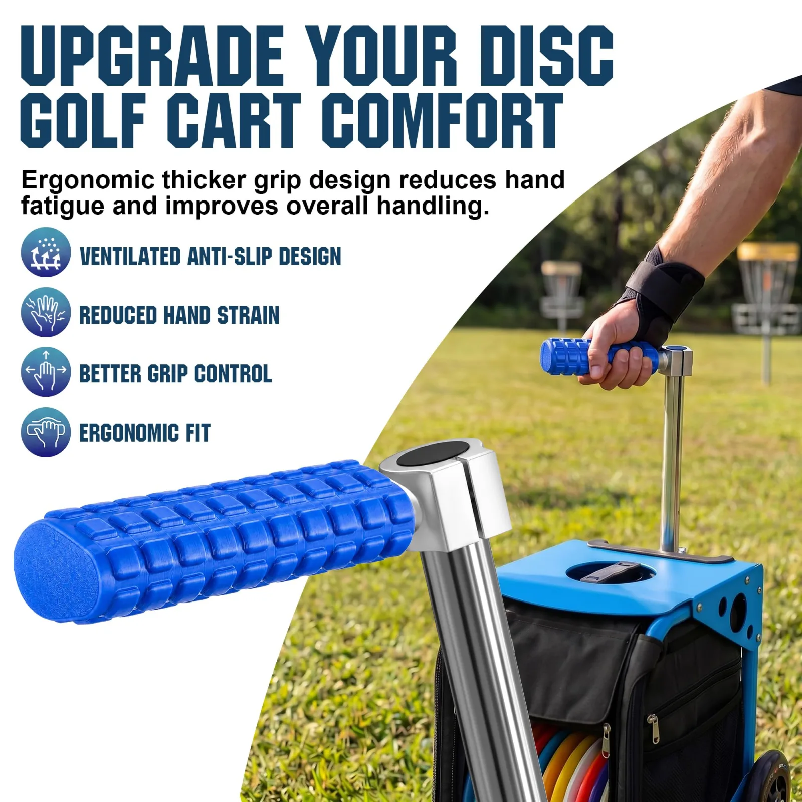 Enhon Ergonomic Rubber Handle Grip for Zuca Disc Golf Cart SO-Enhon-4403 image 3