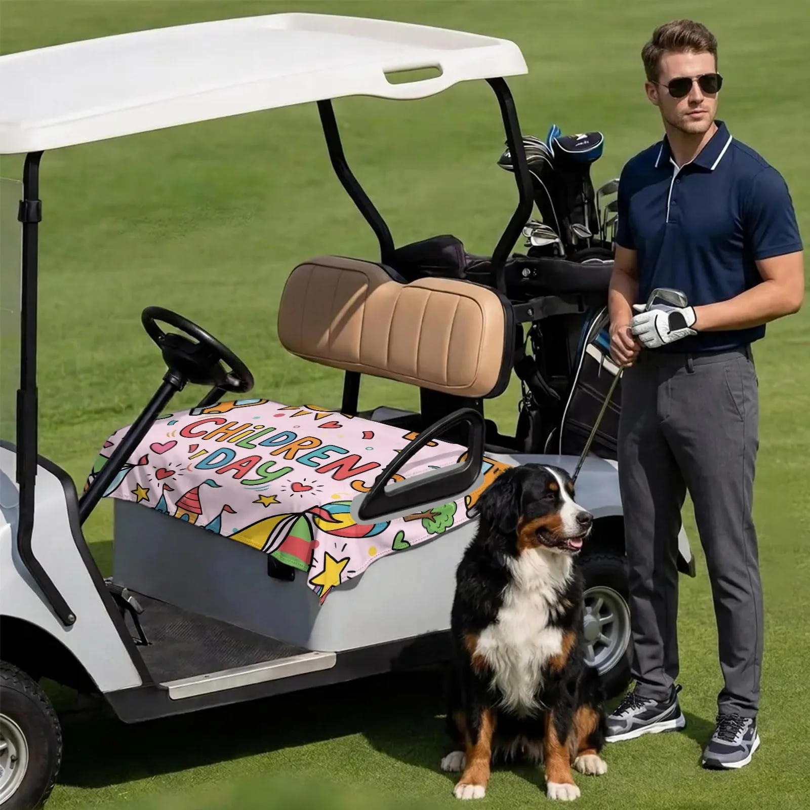 DecorLovee Pink Golf Cart Seat Cover, 51 x 31 Inch image 3